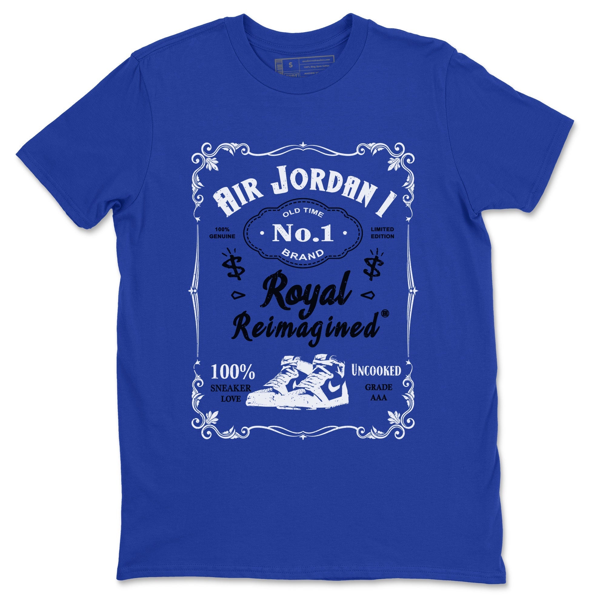 Jordan 1 High OG Royal Reimagined shirt to match jordans Sneaker Label sneaker tees Air Jordan 1 Royal Reimagined Drip Gear Zones Unisex Royal Blue 2 T-Shirt