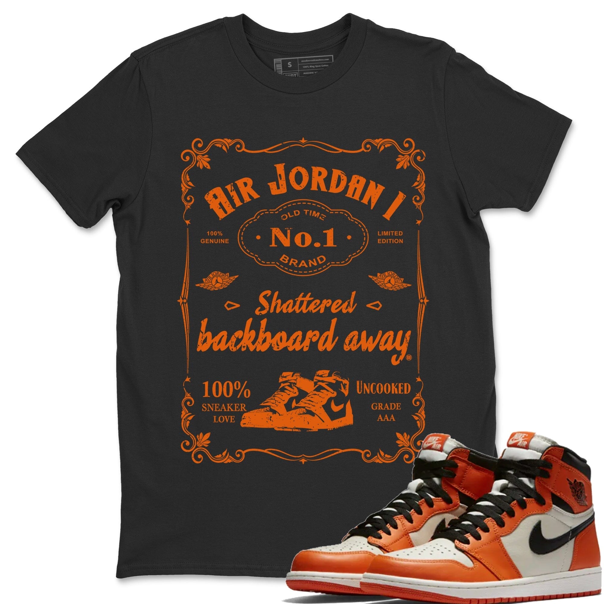 Jordan 1 Shattered Backboard Away Shirt To Match Jordans Sneaker Label Sneaker Tees Jordan 1 Shattered Backboard Away Drip Gear Zone Sneaker Matching Clothing Unisex Shirts