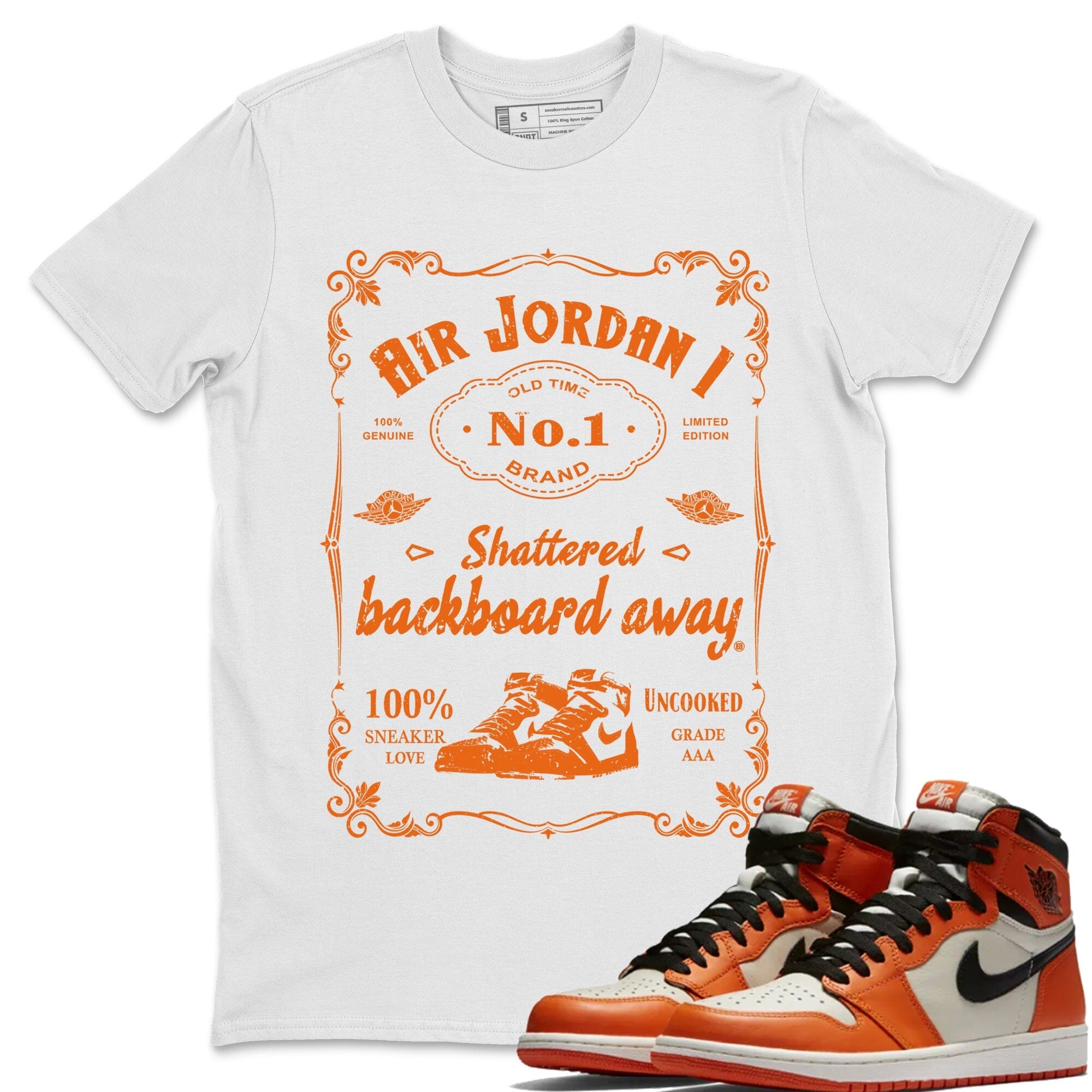 Jordan 1 Shattered Backboard Away Shirt To Match Jordans Sneaker Label Sneaker Tees Jordan 1 Shattered Backboard Away Drip Gear Zone Sneaker Matching Clothing Unisex Shirts