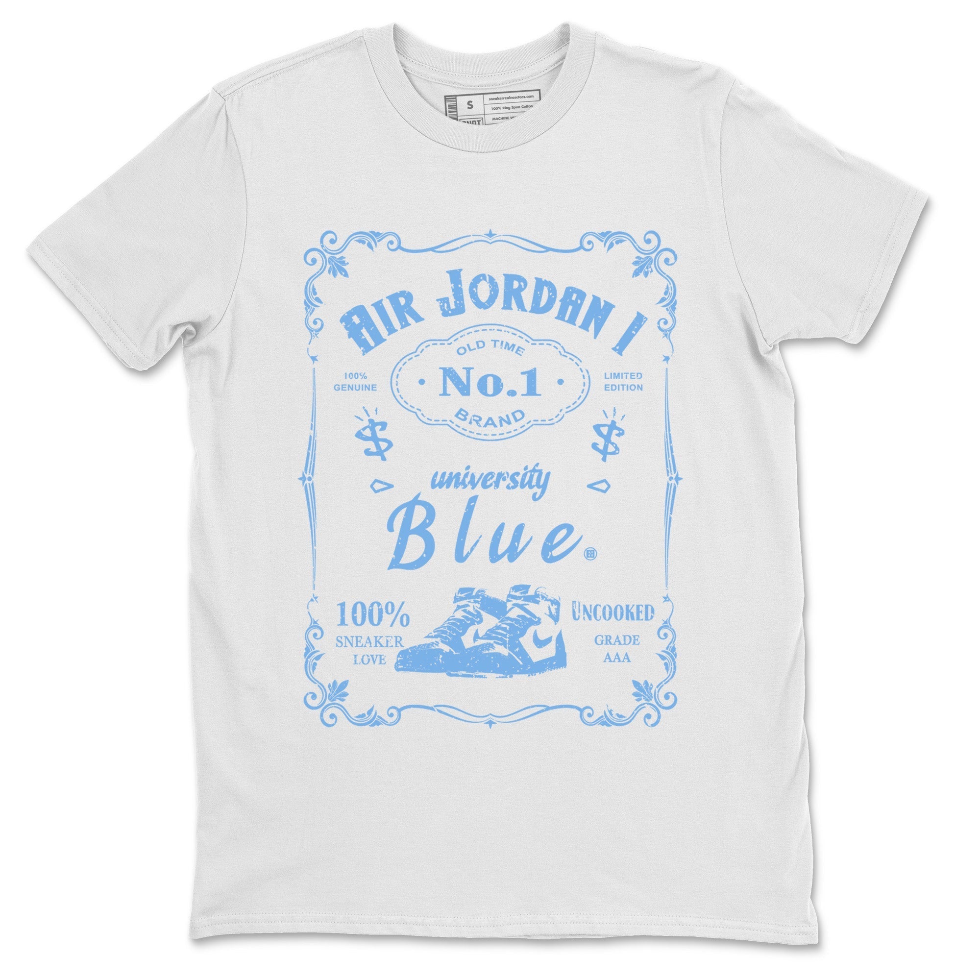 Air Jordan 1 Retro High OG UNC Toe Shirt to match Jordans Sneaker Label Streetwear Sneaker Shirt Air Jordan 1 High OG UNC Toe Drip Gear Zone Sneaker Matching Clothing Crew Neck T-Shirts White 2