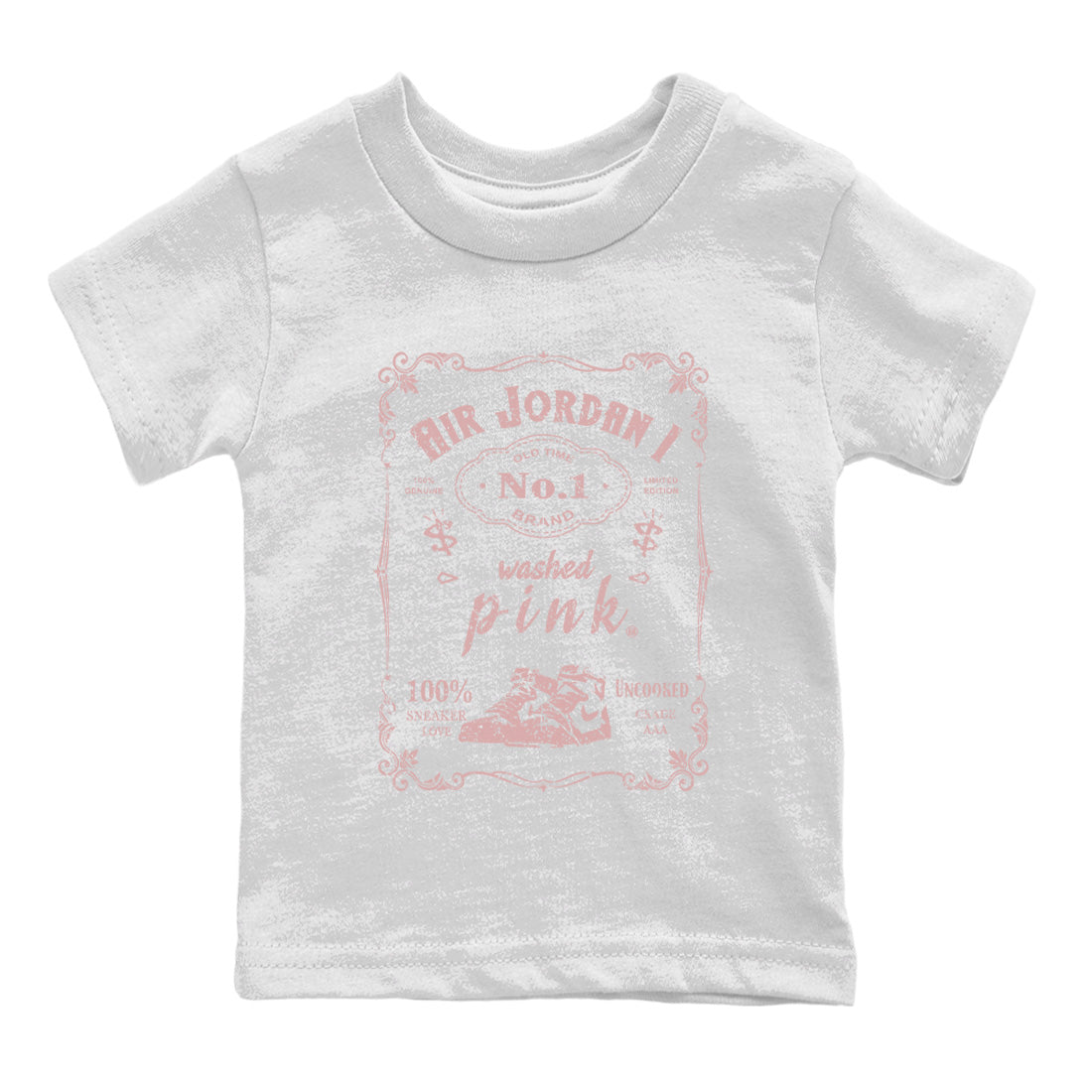 Air Jordan 1 Washed Pink Sneaker Match Tees Sneaker Label Streetwear Sneaker Shirt Air Jordan 1 High OG WMNS Washed Pink Sneaker Release Tees Kids Shirts White 2