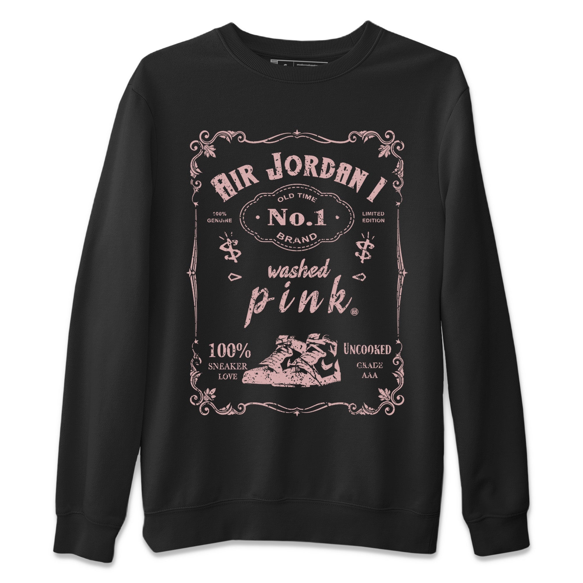 Air Jordan 1 Washed Pink Sneaker Match Tees Sneaker Label Streetwear Sneaker Shirt Air Jordan 1 High OG WMNS Washed Pink Sneaker Release Tees Unisex Shirts Black 2