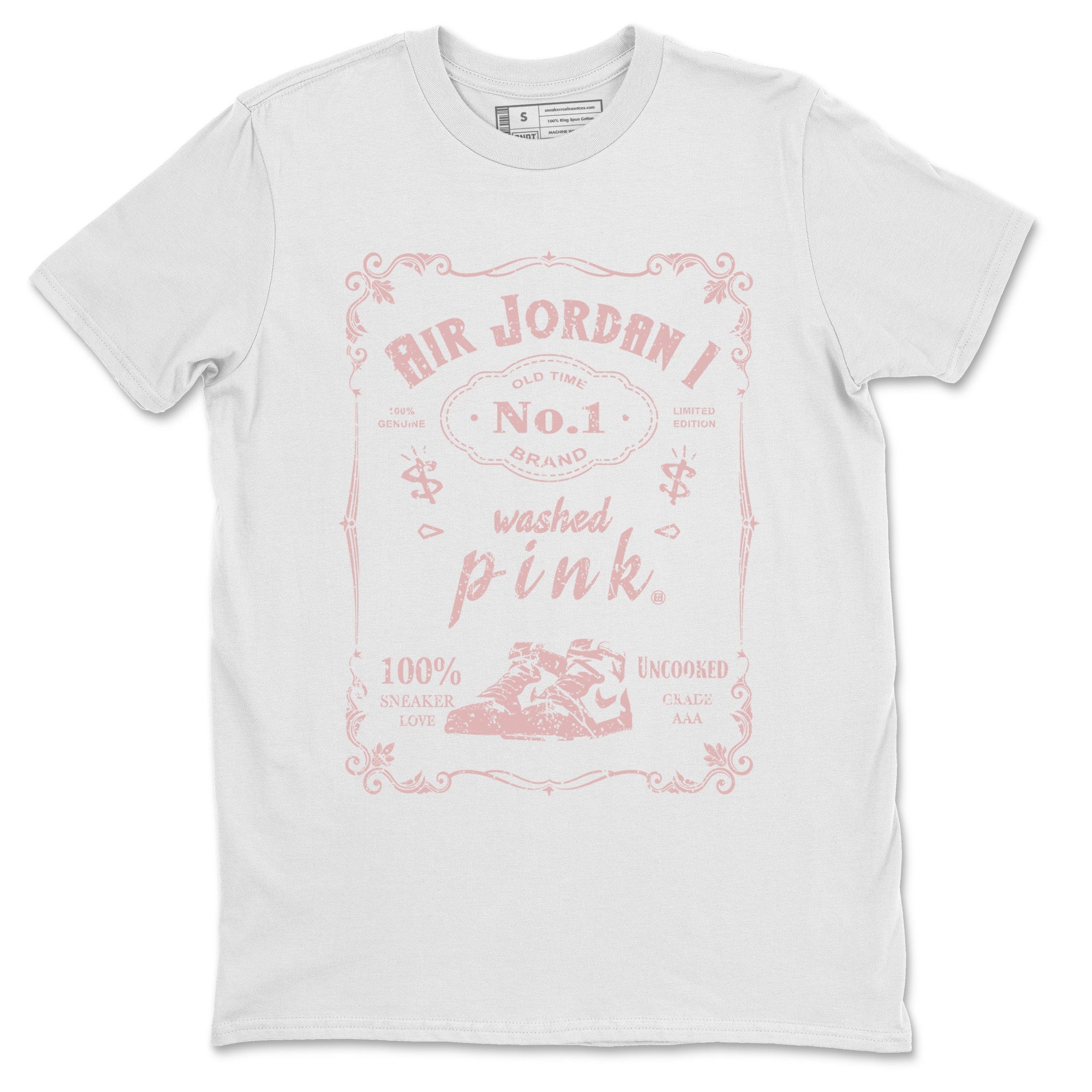 Air Jordan 1 Washed Pink Sneaker Match Tees Sneaker Label Streetwear Sneaker Shirt Air Jordan 1 High OG WMNS Washed Pink Sneaker Release Tees Unisex Shirts White 2