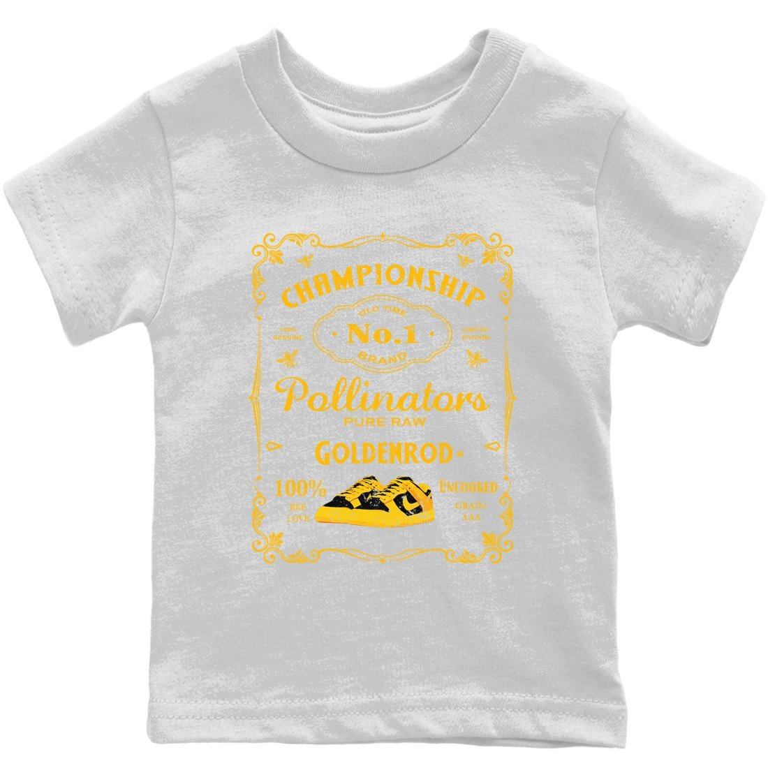 Dunk Championship Goldenrod Sneaker Match Tees Sneaker Label Sneaker Tees Dunk Championship Goldenrod Jordan to match sneaker T-Shirt Kids Shirts
