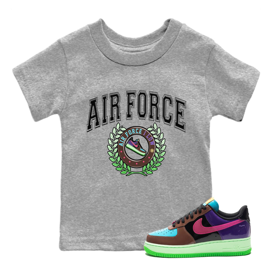 Air Force 1 Undefeated Fauna Brown Sneaker Match Tees Sneaker Letter Sneaker Tees Air Force 1 Undefeated Fauna Brown Jordan to match sneaker T-Shirt Kids Shirts