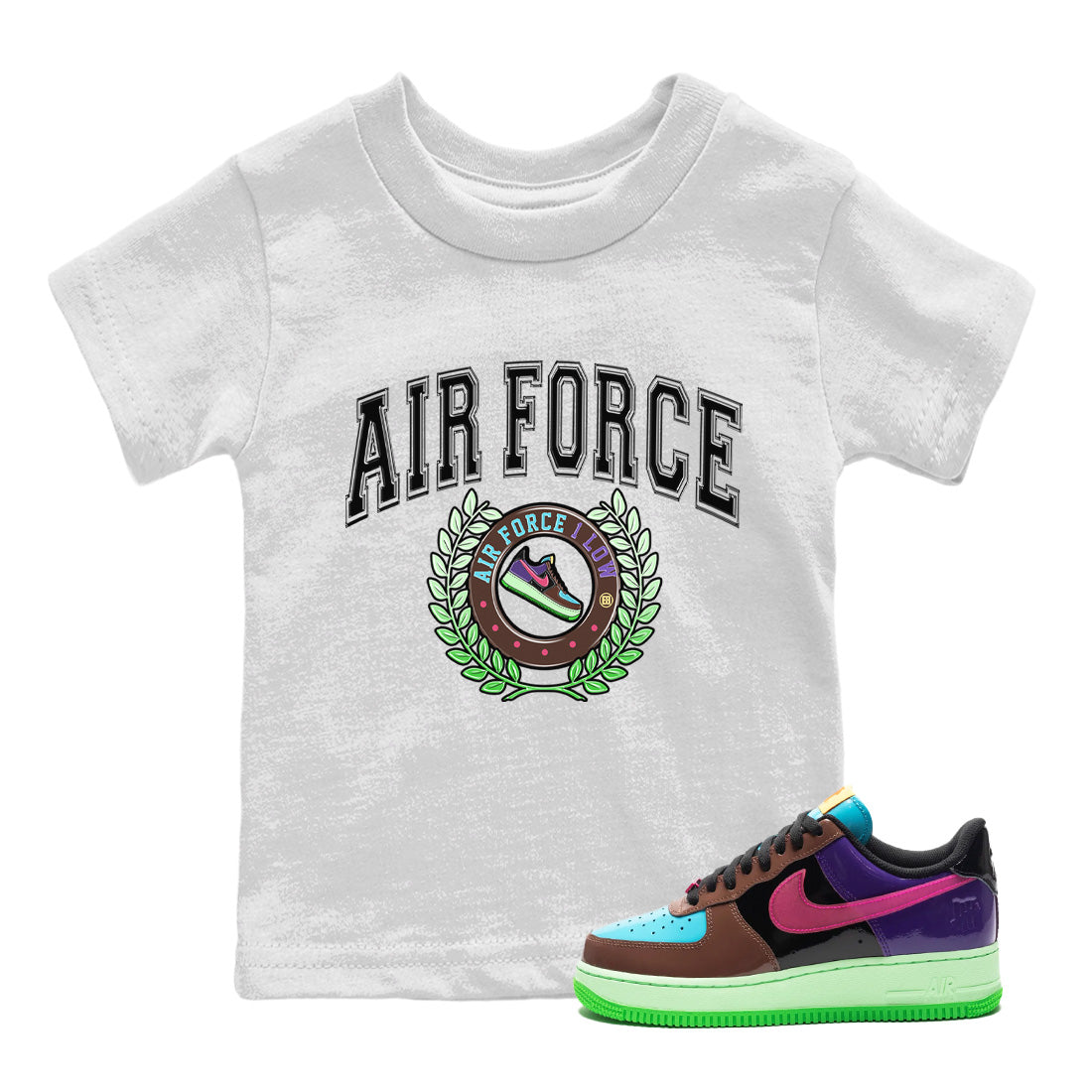 Air Force 1 Undefeated Fauna Brown Sneaker Match Tees Sneaker Letter Sneaker Tees Air Force 1 Undefeated Fauna Brown Jordan to match sneaker T-Shirt Kids Shirts