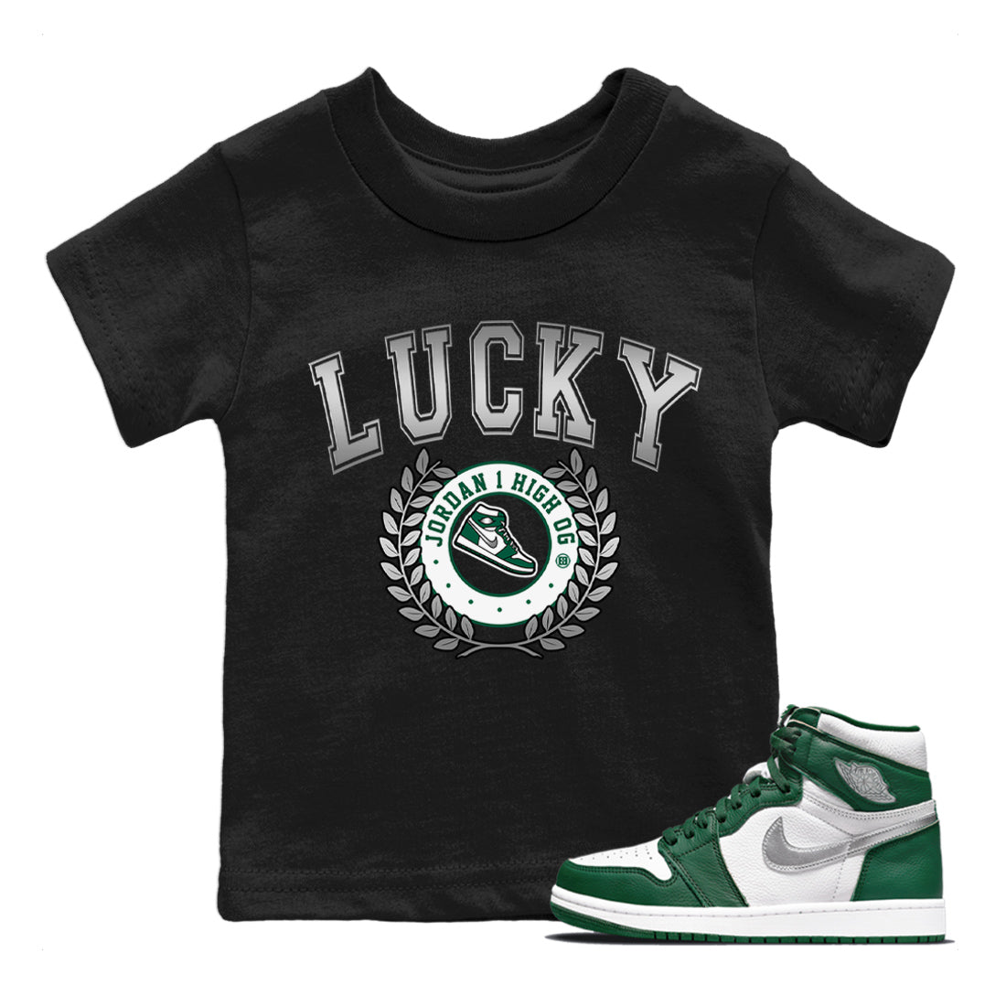 Jordan 1 Gorge Green Sneaker Matching T-Shirt Sneaker Letter Sneaker Tees Jordan 1 Gorge Green Sneaker Release Tees Kids Shirts
