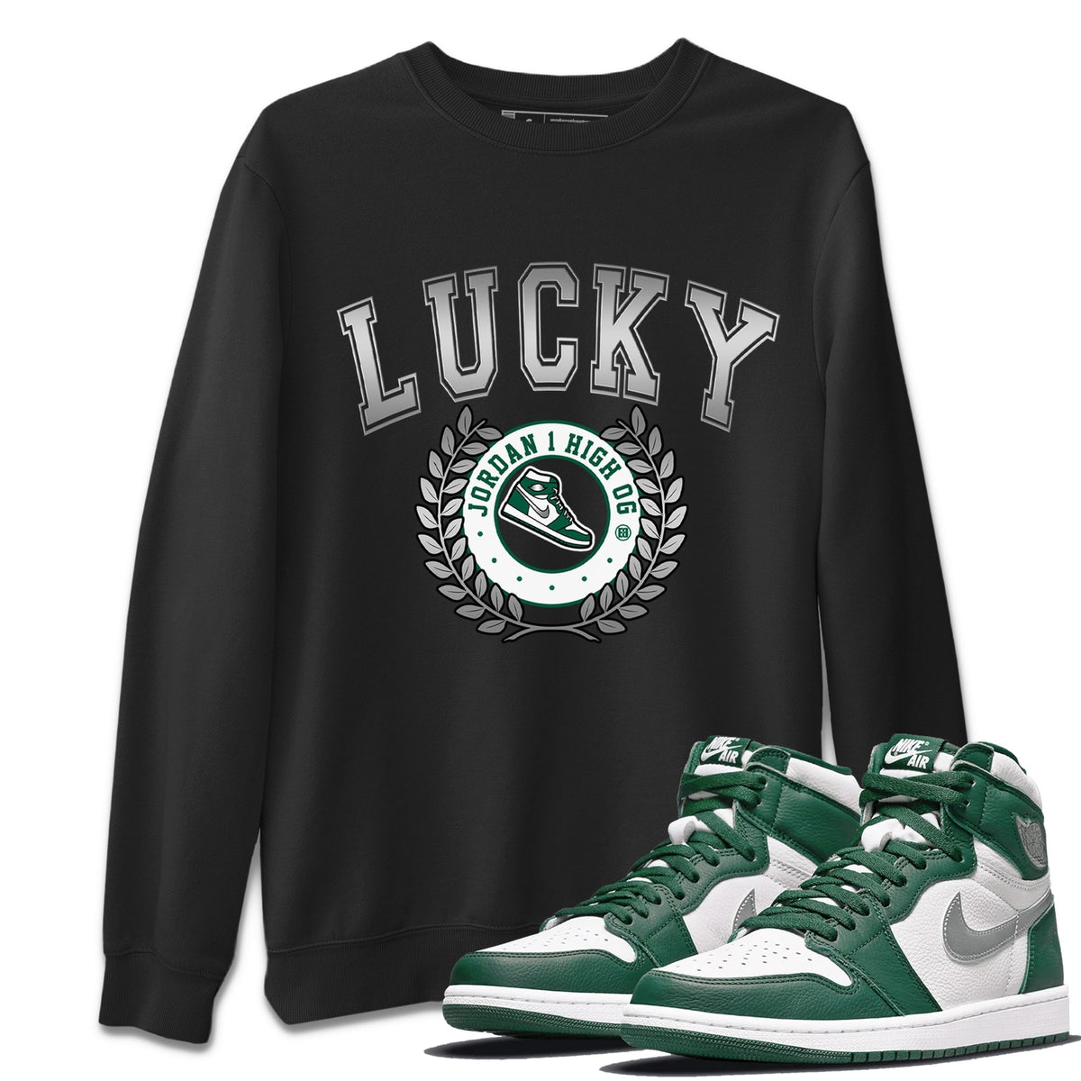 Jordan 1 Gorge Green Sneaker Matching T-Shirt Sneaker Letter Sneaker Tees Jordan 1 Gorge Green Sneaker Release Tees Crew Neck Tees