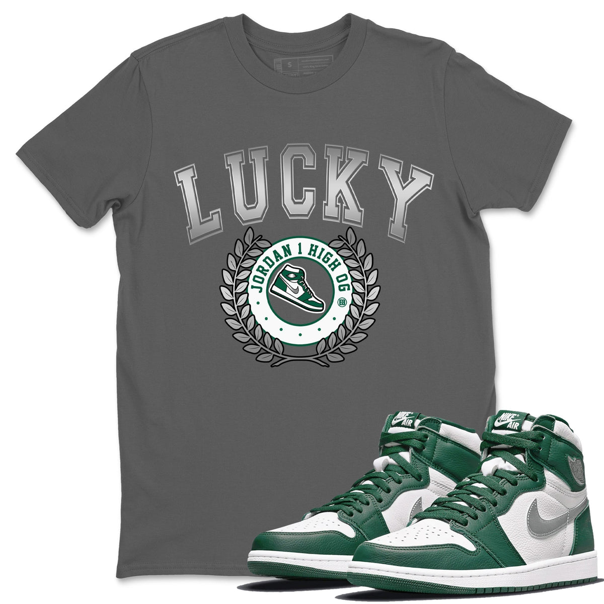 Jordan 1 Gorge Green Sneaker Matching T-Shirt Sneaker Letter Sneaker Tees Jordan 1 Gorge Green Sneaker Release Tees Crew Neck Tees