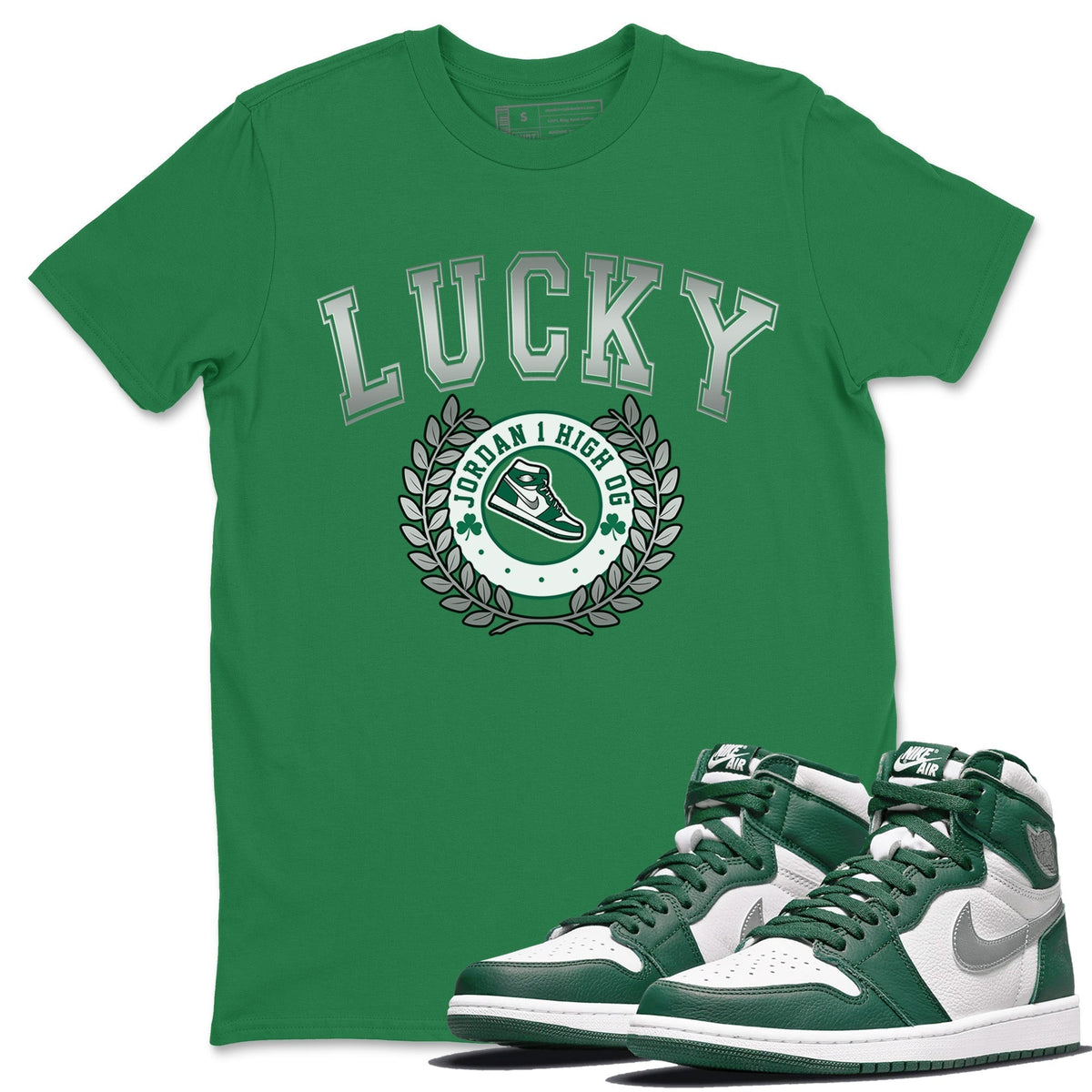 Jordan 1 Gorge Green Sneaker Matching T-Shirt Sneaker Letter Sneaker Tees Jordan 1 Gorge Green Sneaker Release Tees Crew Neck Tees
