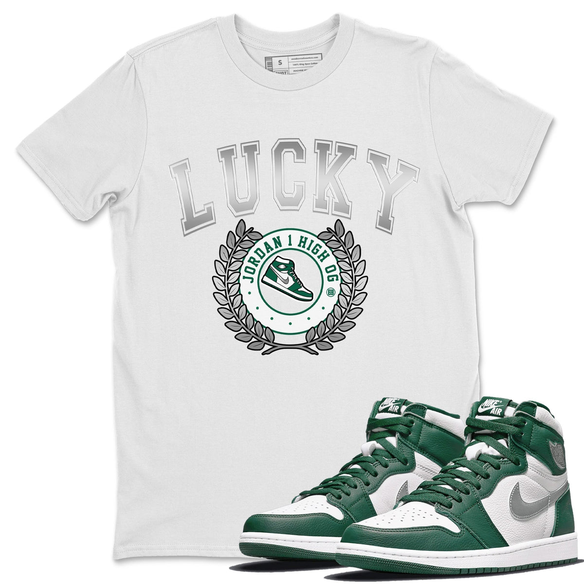Jordan 1 Gorge Green Sneaker Matching T-Shirt Sneaker Letter Sneaker Tees Jordan 1 Gorge Green Sneaker Release Tees Crew Neck Tees