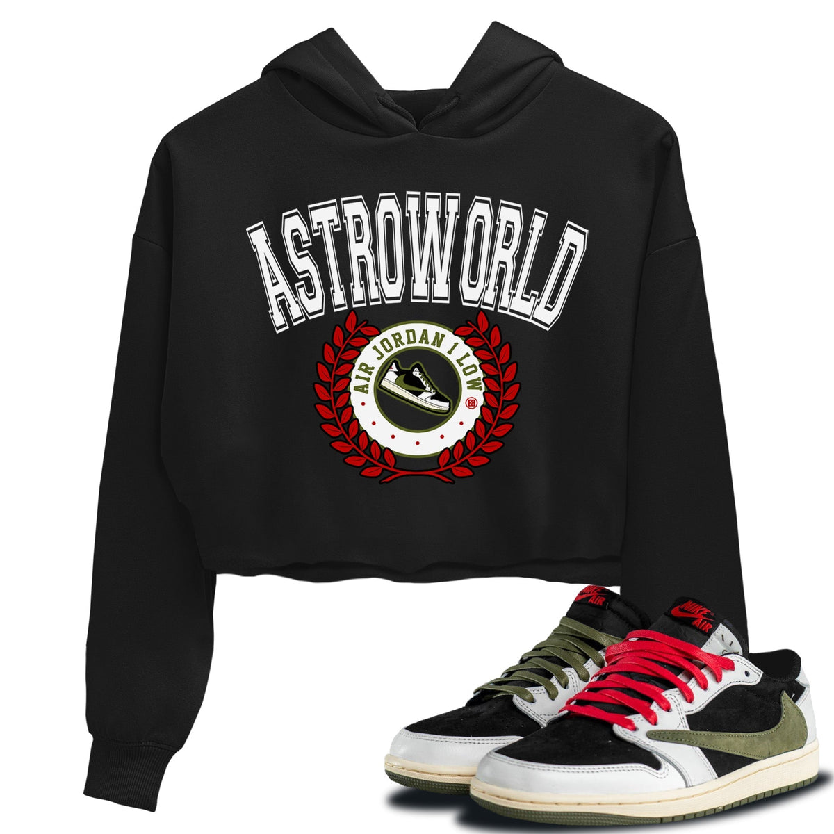 Jordan 1 Travis Scott Olive Sneaker Matching T-Shirt Sneaker Letter Sneaker Tees Jordan 1 Travis Scott Olive Sneaker Release Tees Women's Shirts