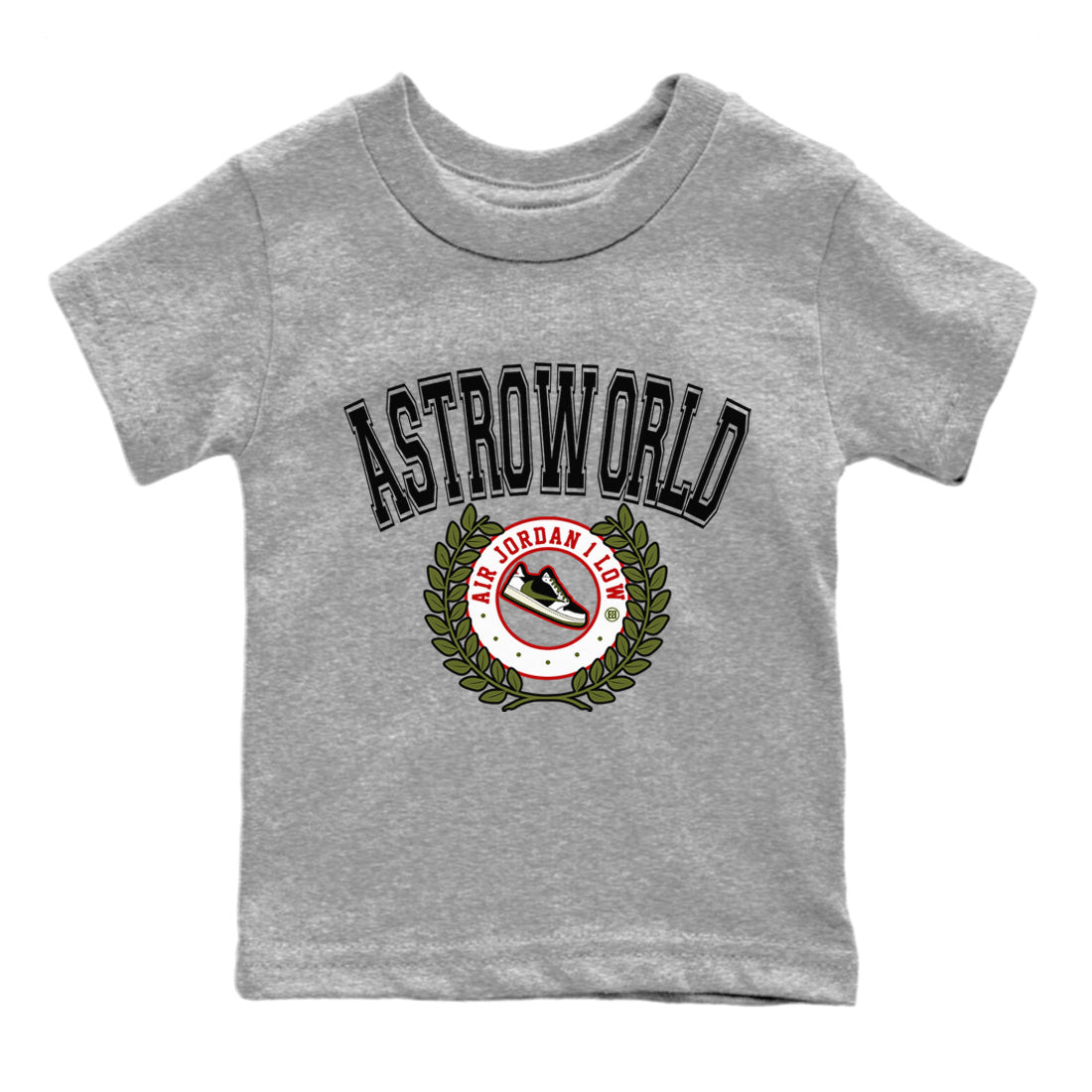 Jordan 1 Travis Scott Olive Sneaker Matching T-Shirt Sneaker Letter Sneaker Tees Jordan 1 Travis Scott Olive Sneaker Release Tees Kids Shirts
