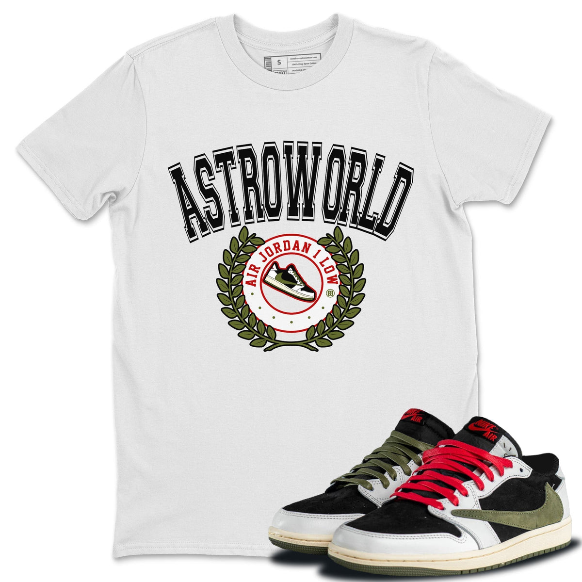 Jordan 1 Travis Scott Olive Shirt To Match Jordans Sneaker Letter Sneaker Tees Jordan 1 Travis Scott Olive Drip Gear Zone Sneaker Matching Clothing Unisex Shirts