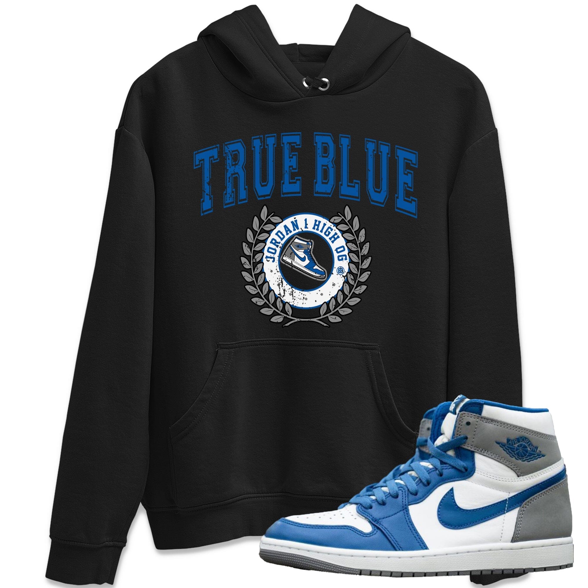 Jordan 1 True Blue Sneaker Matching T-Shirt Sneaker Letter Sneaker Tees Jordan 1 True Blue Sneaker Release Tees Crew Neck Tees