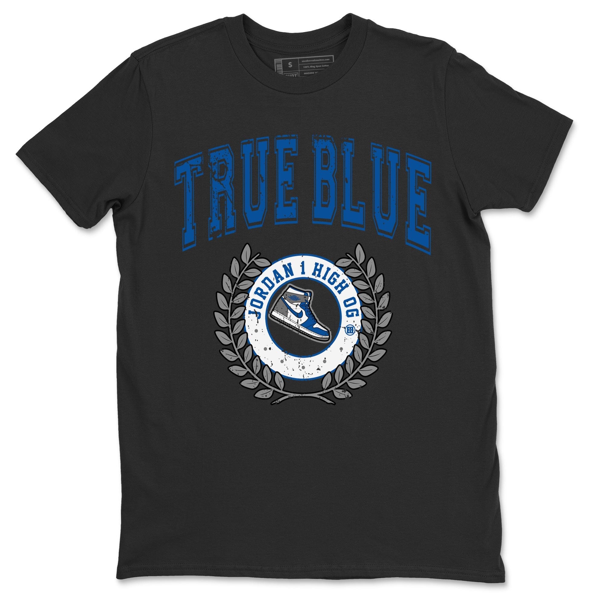 Jordan 1 True Blue Sneaker Matching T-Shirt Sneaker Letter Sneaker Tees Jordan 1 True Blue Sneaker Release Tees Crew Neck Tees
