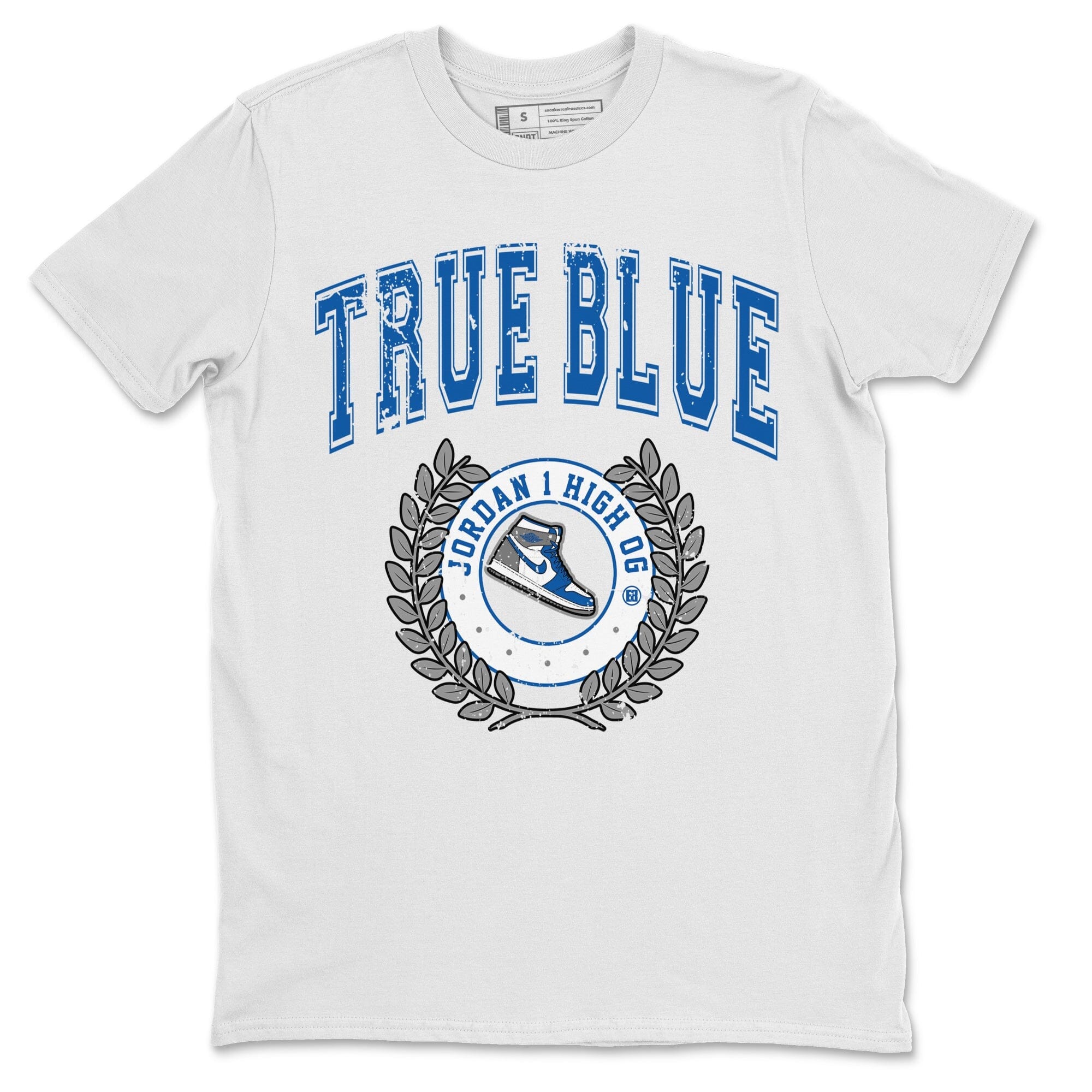 Jordan 1 True Blue Sneaker Matching T-Shirt Sneaker Letter Sneaker Tees Jordan 1 True Blue Sneaker Release Tees Crew Neck Tees