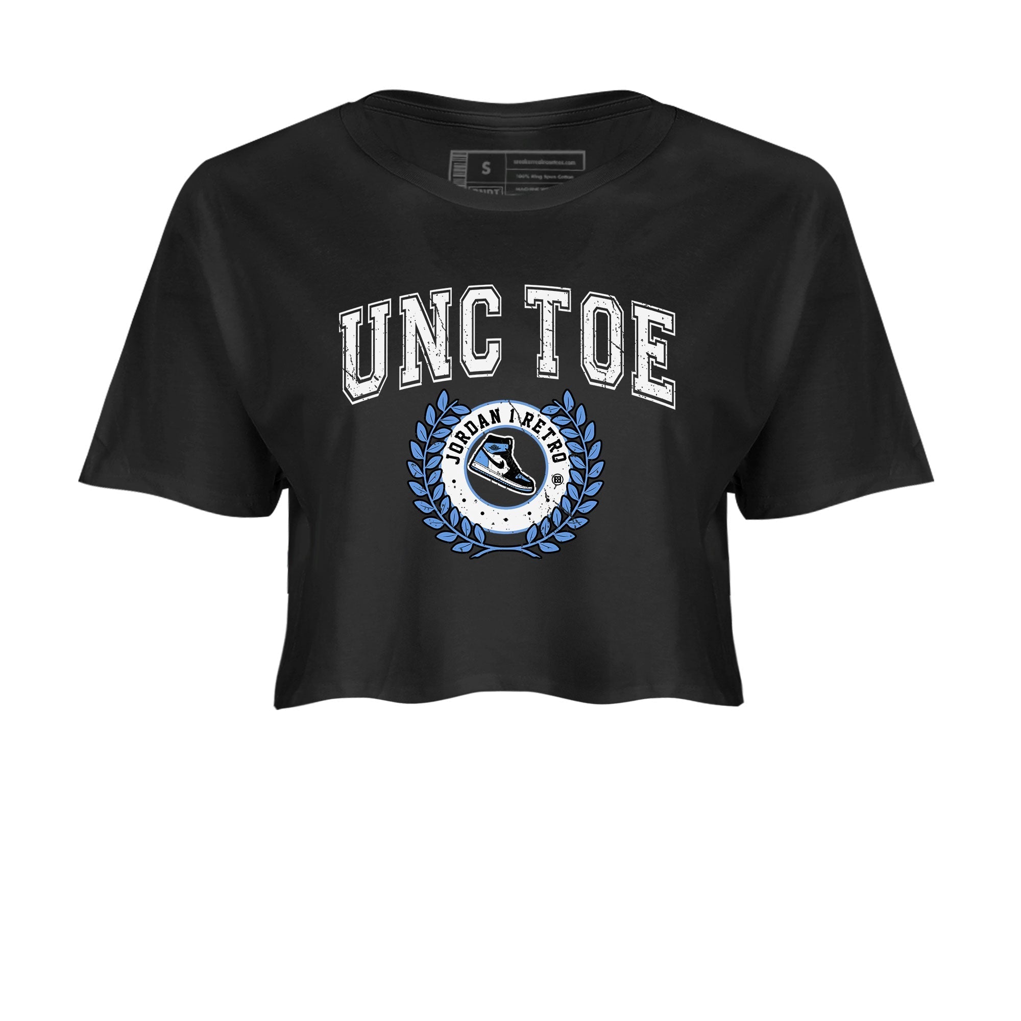 Air Jordan 1 Retro High OG UNC Toe shirt to match jordans Sneaker Letter Streetwear Sneaker Shirt UNC Toe 1s Drip Gear Zone Sneaker Matching Clothing Black 2 Crop T-Shirt