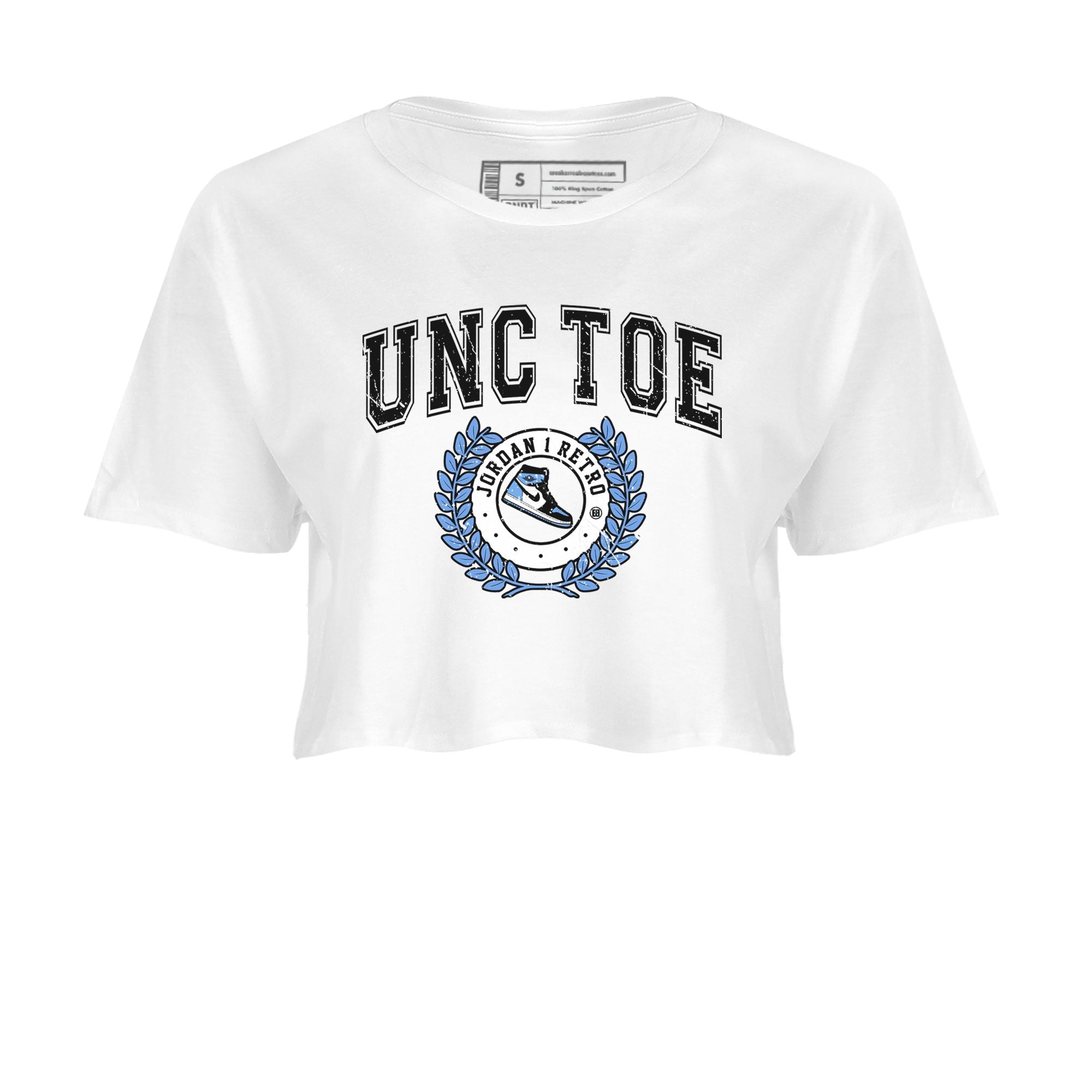 Air Jordan 1 Retro High OG UNC Toe shirt to match jordans Sneaker Letter Streetwear Sneaker Shirt UNC Toe 1s Drip Gear Zone Sneaker Matching Clothing White 2 Crop T-Shirt