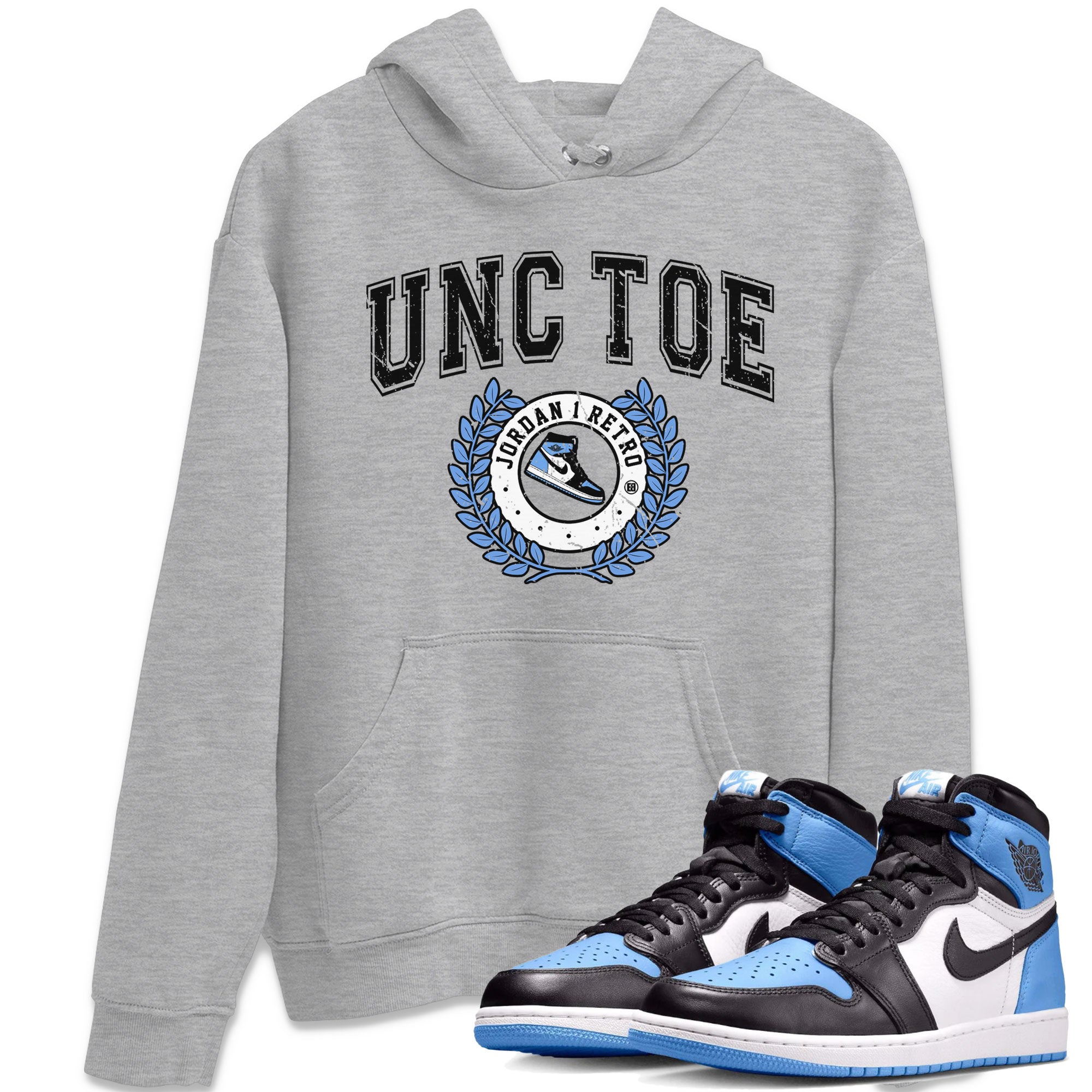 Air Jordan 1 Retro High OG UNC Toe shirt to match jordans Sneaker Letter Streetwear Sneaker Shirt UNC Toe 1s Drip Gear Zone Sneaker Matching Clothing Unisex Heather Grey 1 T-Shirt