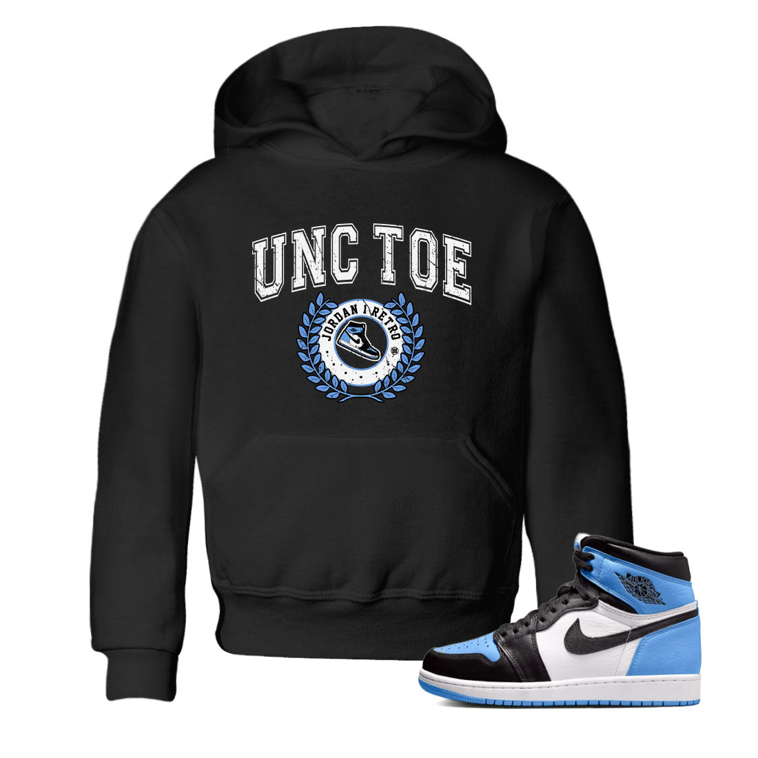 Air Jordan 1 Retro High OG UNC Toe shirt to match jordans Sneaker Letter Streetwear Sneaker Shirt UNC Toe 1s Drip Gear Zone Sneaker Matching Clothing Baby Toddler Black 1 T-Shirt