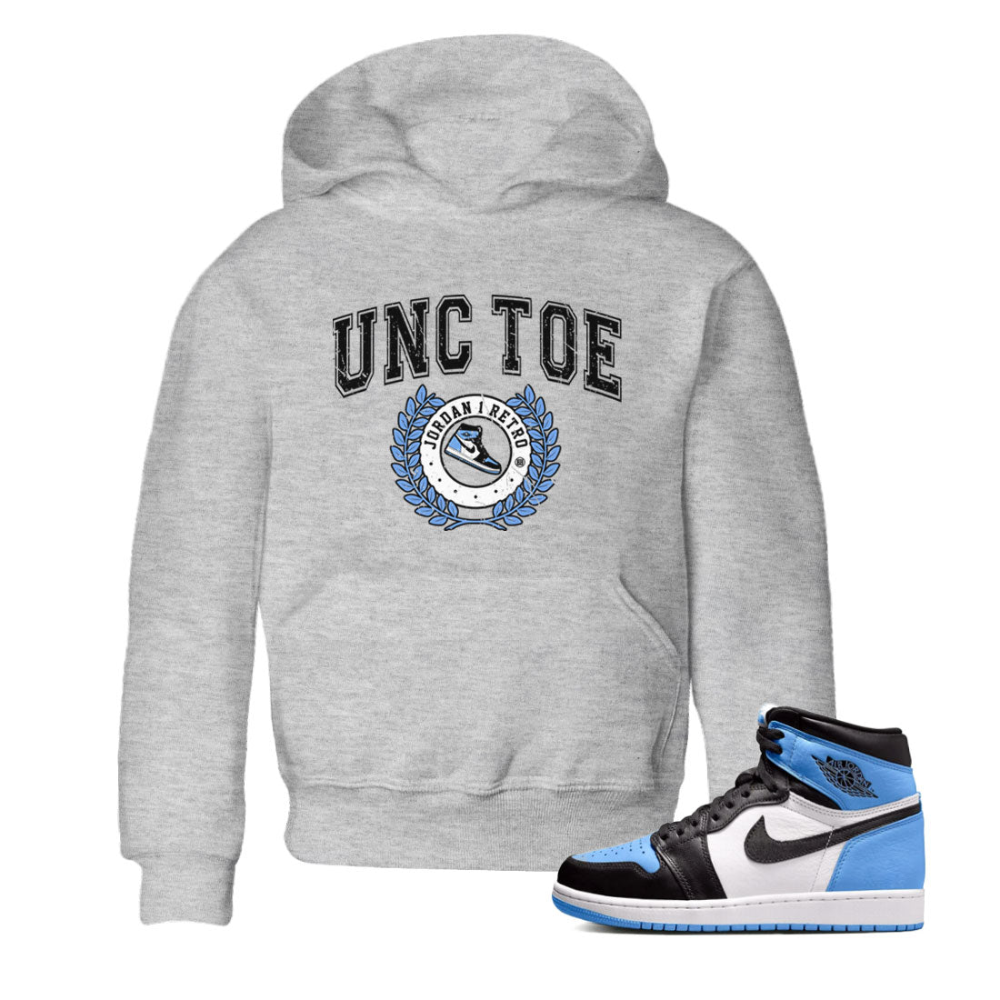 Air Jordan 1 Retro High OG UNC Toe shirt to match jordans Sneaker Letter Streetwear Sneaker Shirt UNC Toe 1s Drip Gear Zone Sneaker Matching Clothing Baby Toddler Heather Grey 1 T-Shirt