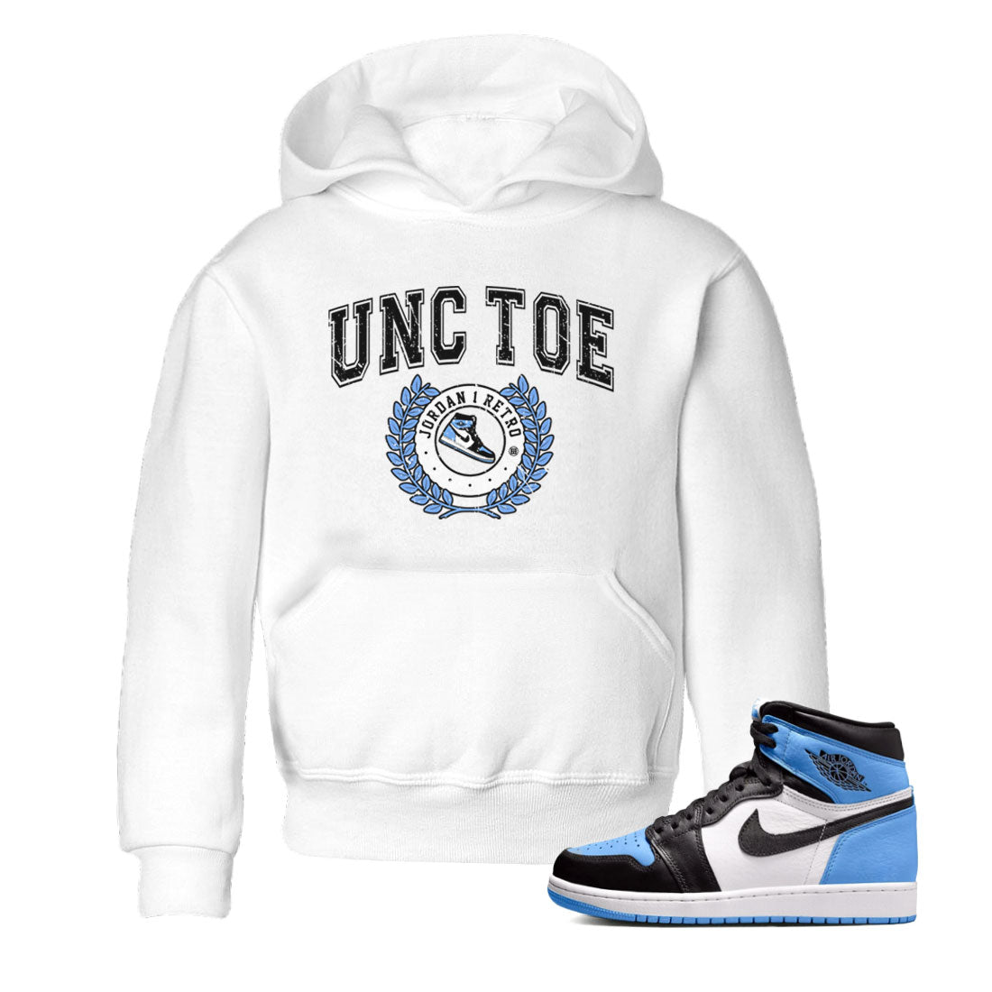 Air Jordan 1 Retro High OG UNC Toe shirt to match jordans Sneaker Letter Streetwear Sneaker Shirt UNC Toe 1s Drip Gear Zone Sneaker Matching Clothing Baby Toddler White 1 T-Shirt