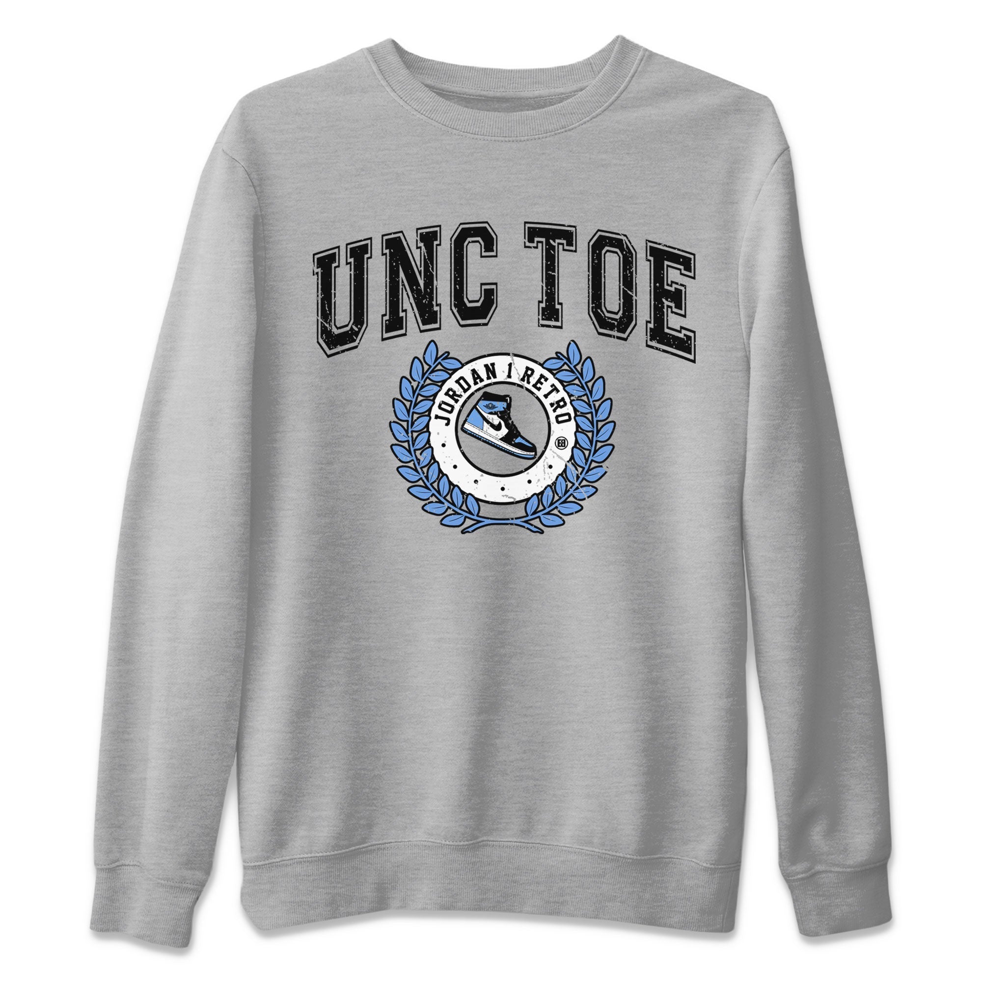 Air Jordan 1 Retro High OG UNC Toe shirt to match jordans Sneaker Letter Streetwear Sneaker Shirt UNC Toe 1s Drip Gear Zone Sneaker Matching Clothing Unisex Heather Grey 2 T-Shirt