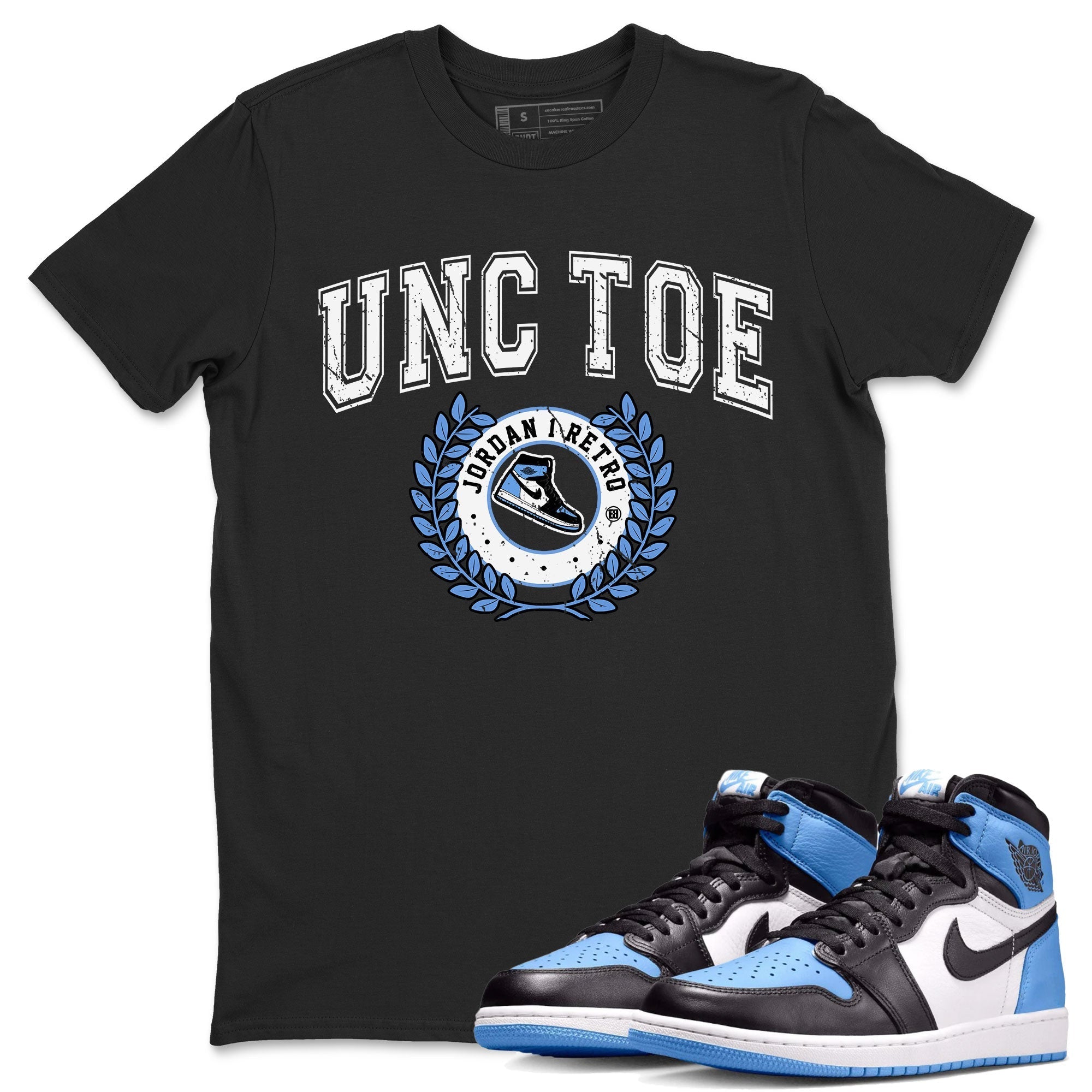 Air Jordan 1 Retro High OG UNC Toe shirt to match jordans Sneaker Letter Streetwear Sneaker Shirt UNC Toe 1s Drip Gear Zone Sneaker Matching Clothing Unisex Black 1 T-Shirt