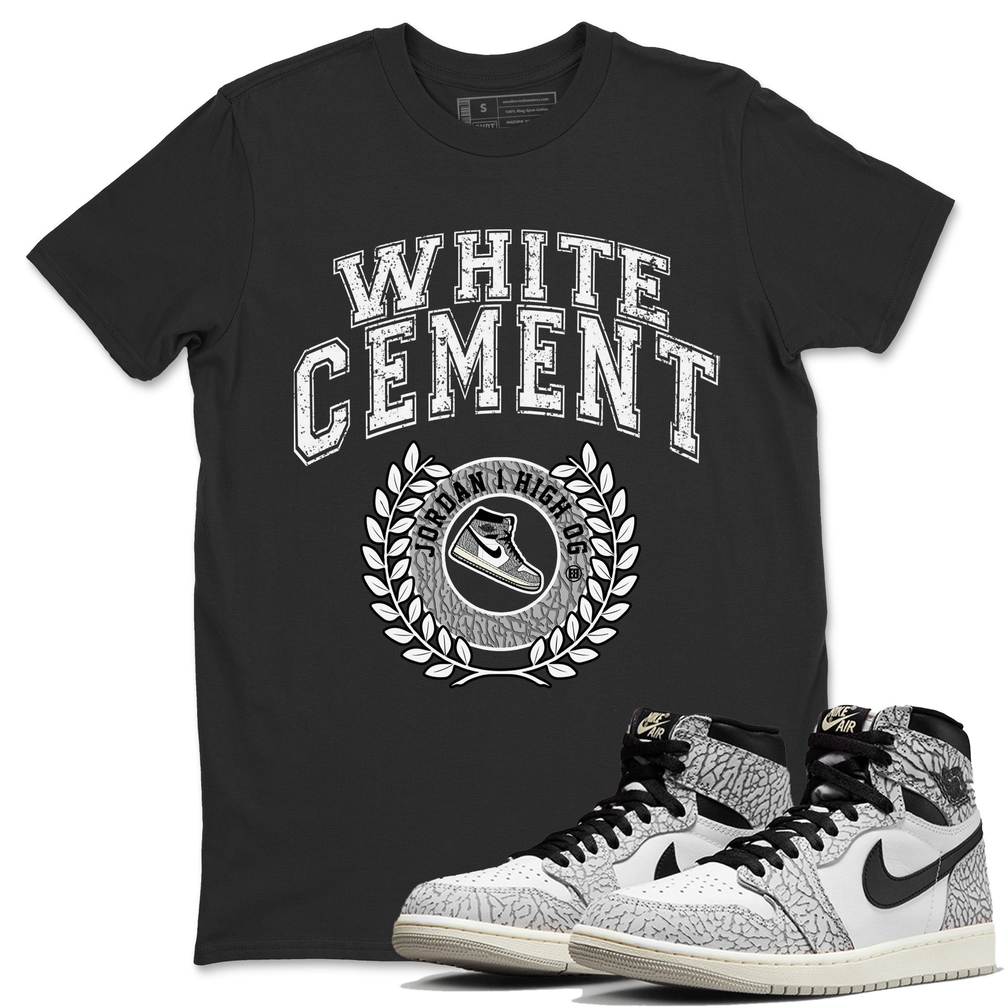 Jordan 1 White Cement Shirt To Match Jordans Sneaker Letter Sneaker Tees Jordan 1 White Cement Drip Gear Zone Sneaker Matching Clothing Unisex Shirts