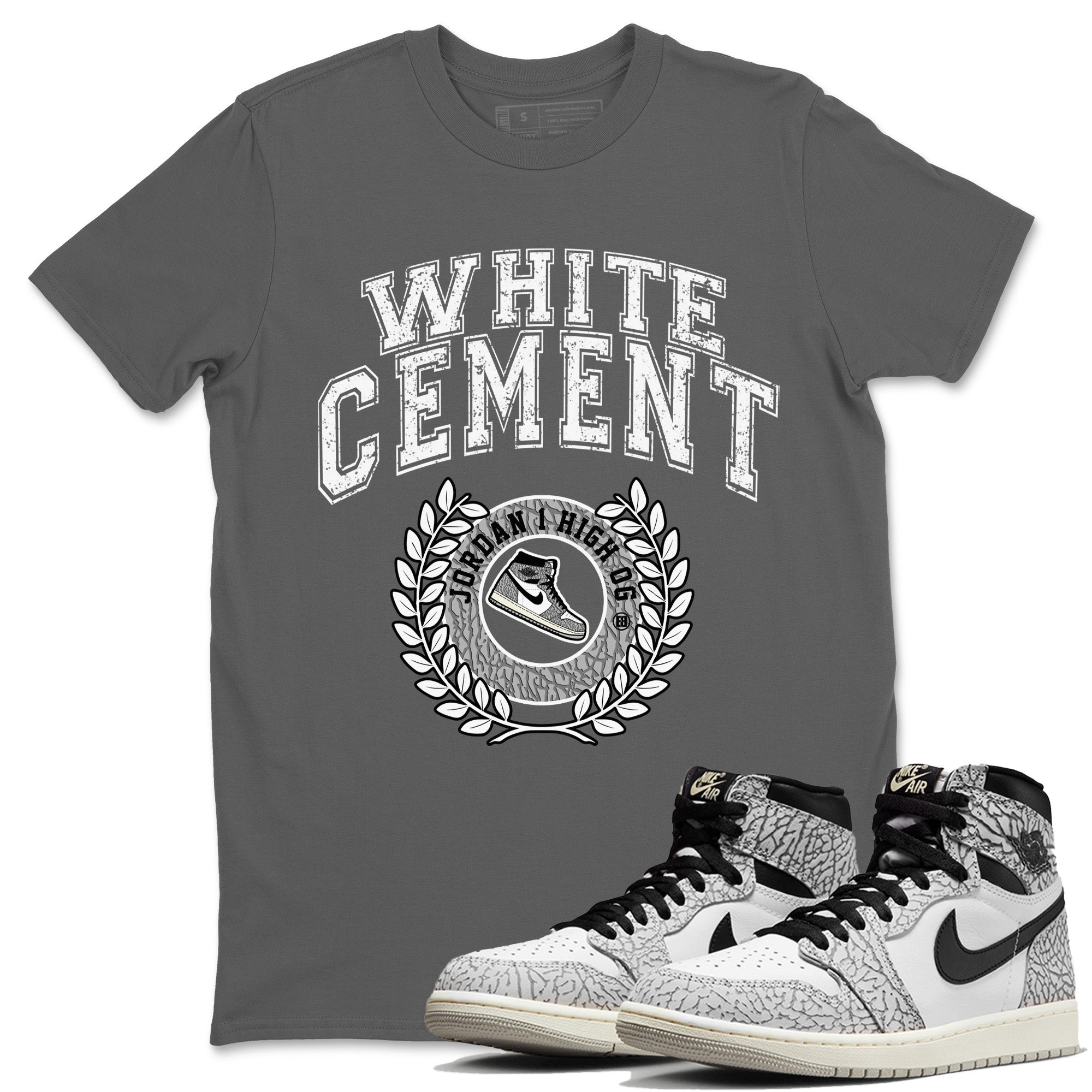 Jordan 1 White Cement Shirt To Match Jordans Sneaker Letter Sneaker Tees Jordan 1 White Cement Drip Gear Zone Sneaker Matching Clothing Unisex Shirts
