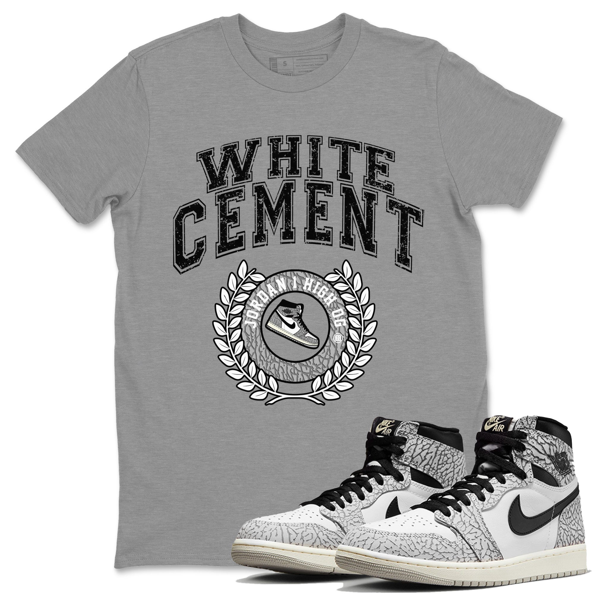 Jordan 1 White Cement Shirt To Match Jordans Sneaker Letter Sneaker Tees Jordan 1 White Cement Drip Gear Zone Sneaker Matching Clothing Unisex Shirts