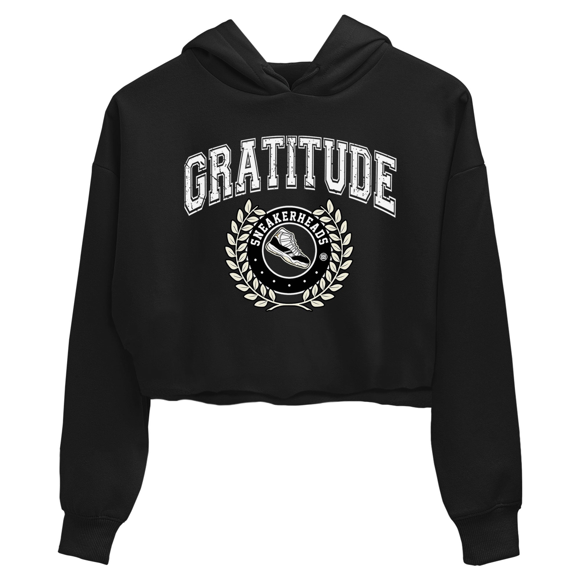 Air Jordan 11 Retro Gratitude shirt to match jordans Sneaker Letter sneaker match tees Air Jordan 11 Gratitude Drip Gear Zone Black 2 Crop T-Shirt