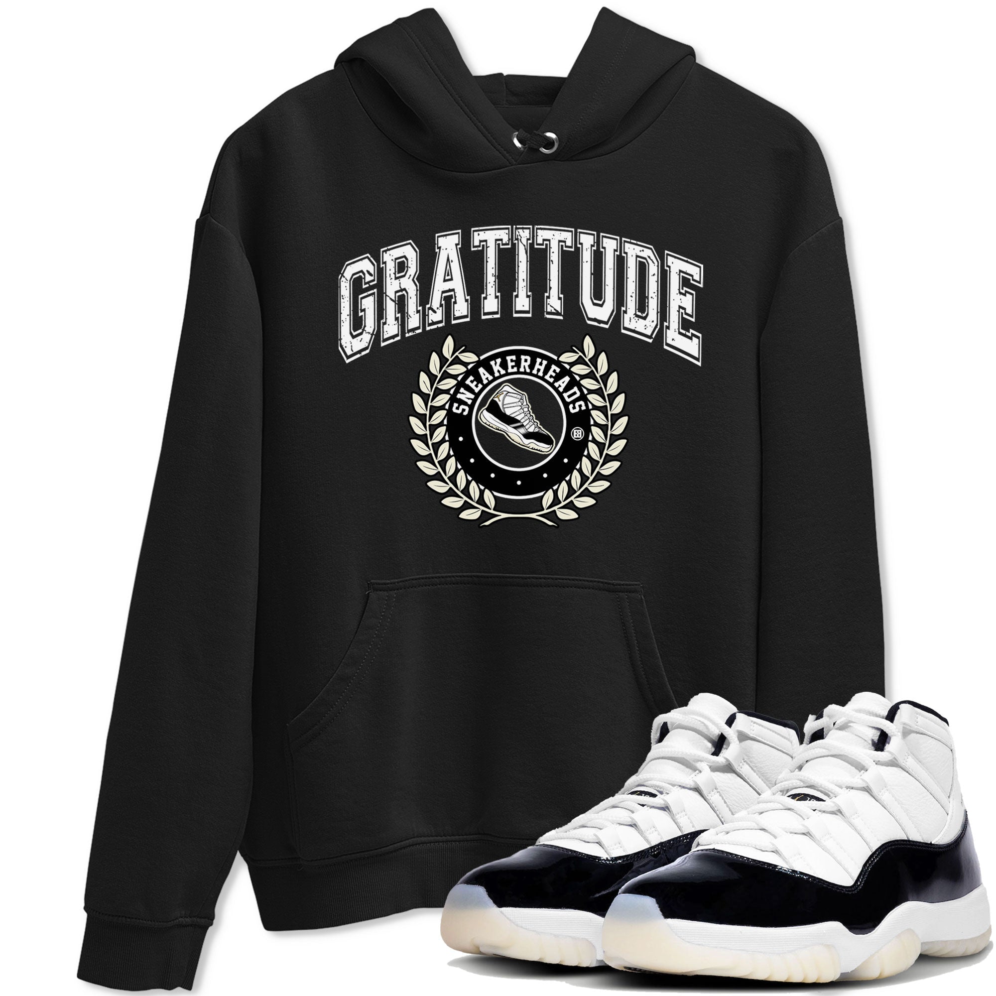 Air Jordan 11 Retro Gratitude shirt to match jordans Sneaker Letter sneaker match tees Air Jordan 11 Gratitude Drip Gear Zone Unisex Black 1 T-Shirt