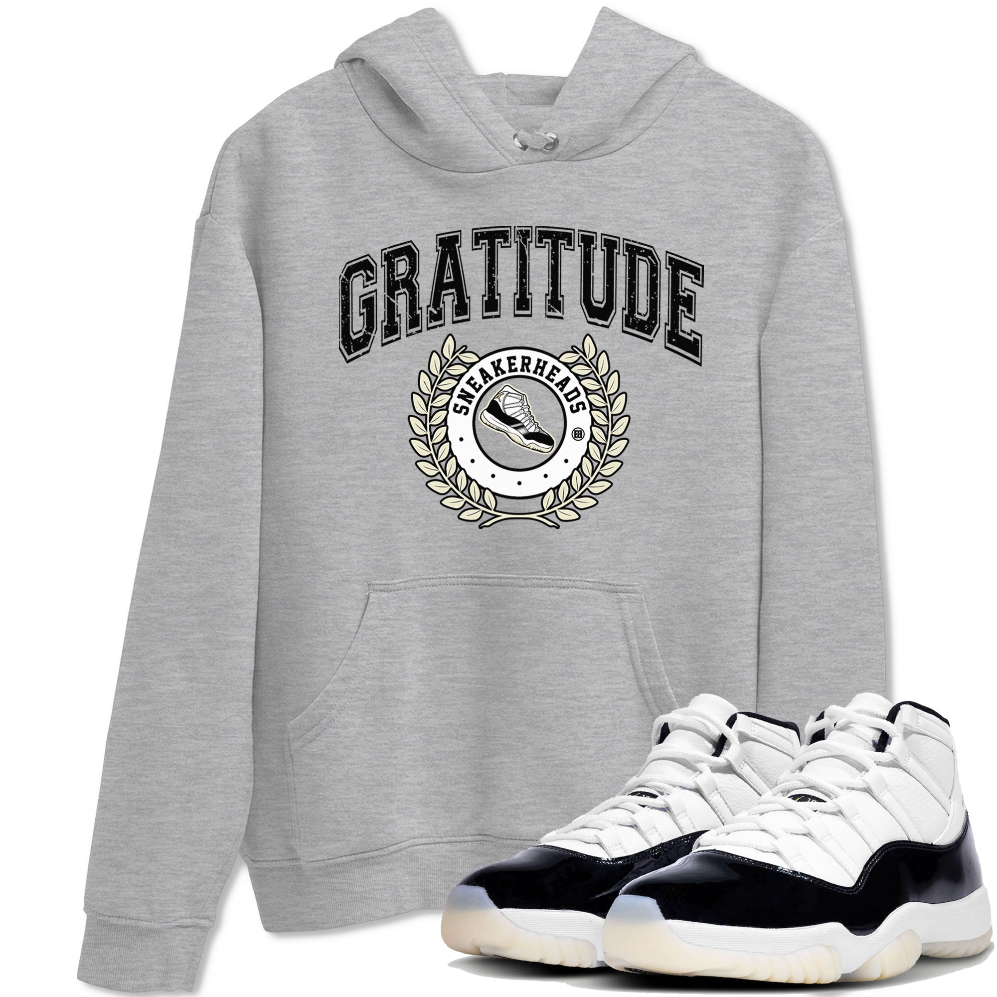 Air Jordan 11 Retro Gratitude shirt to match jordans Sneaker Letter sneaker match tees Air Jordan 11 Gratitude Drip Gear Zone Unisex Heather Grey 1 T-Shirt