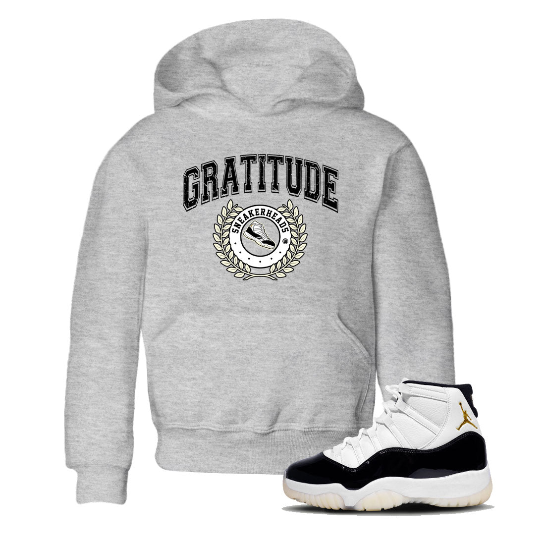Air Jordan 11 Retro Gratitude shirt to match jordans Sneaker Letter sneaker match tees Air Jordan 11 Gratitude Drip Gear Zone Baby Toddler Heather Grey 1 T-Shirt