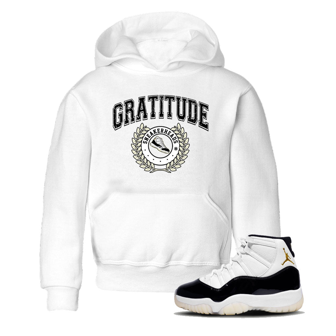 Air Jordan 11 Retro Gratitude shirt to match jordans Sneaker Letter sneaker match tees Air Jordan 11 Gratitude Drip Gear Zone Baby Toddler White 1 T-Shirt