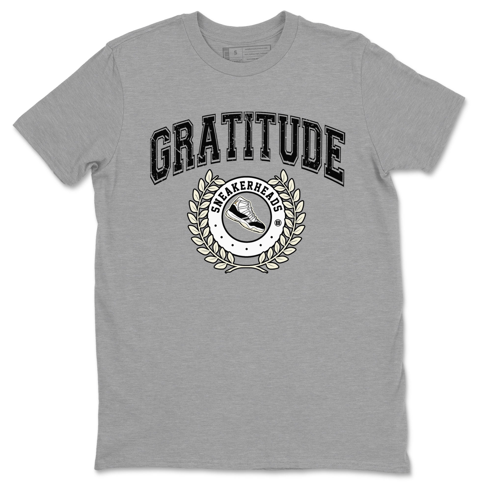 Air Jordan 11 Retro Gratitude shirt to match jordans Sneaker Letter sneaker match tees Air Jordan 11 Gratitude Drip Gear Zone Unisex Heather Grey 2 T-Shirt