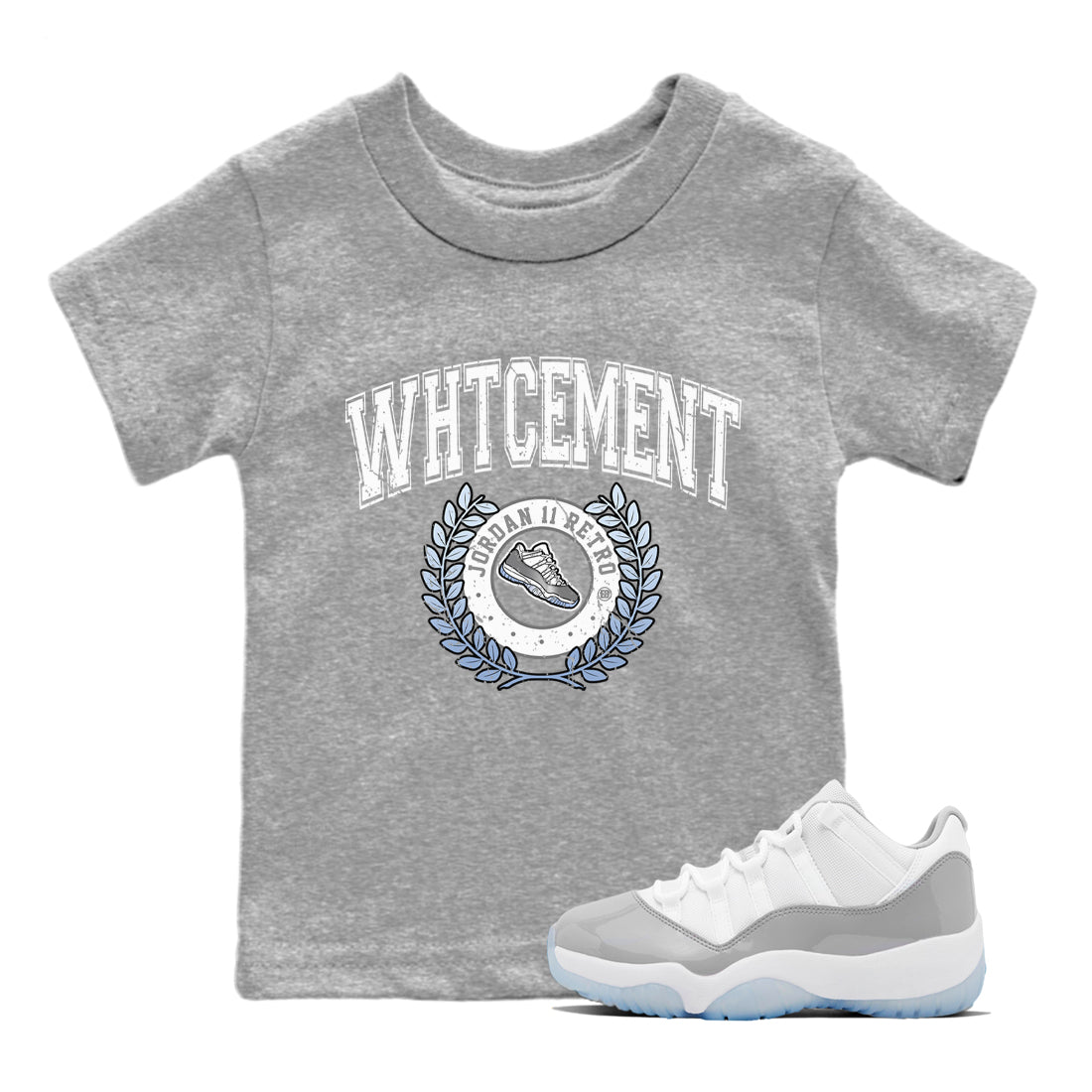 Air Jordan 11 White Cement Sneaker Match Tees Sneaker Letter Streetwear Sneaker Shirt Air Jordan 11 Cement Grey Sneaker Release Tees Kids Shirts Heather Grey 1