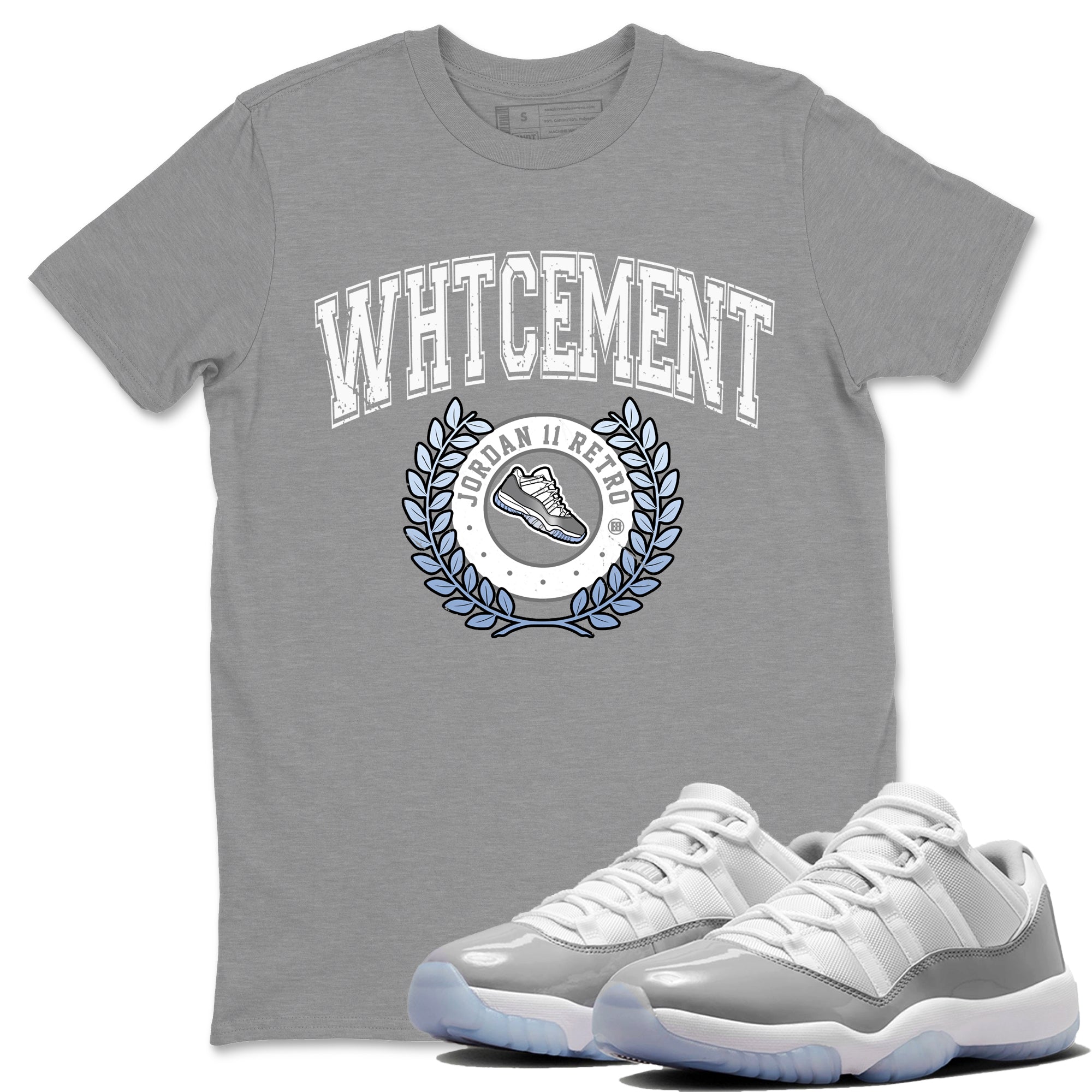 Air Jordan 11 White Cement Sneaker Match Tees Sneaker Letter Streetwear Sneaker Shirt Air Jordan 11 Cement Grey Sneaker Release Tees Unisex Shirts Heather Grey 1