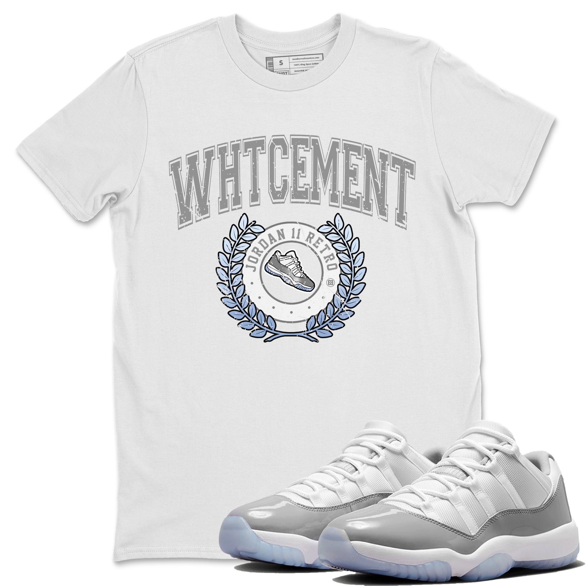 Air Jordan 11 White Cement Sneaker Match Tees Sneaker Letter Streetwear Sneaker Shirt Air Jordan 11 Cement Grey Sneaker Release Tees Unisex Shirts White 1