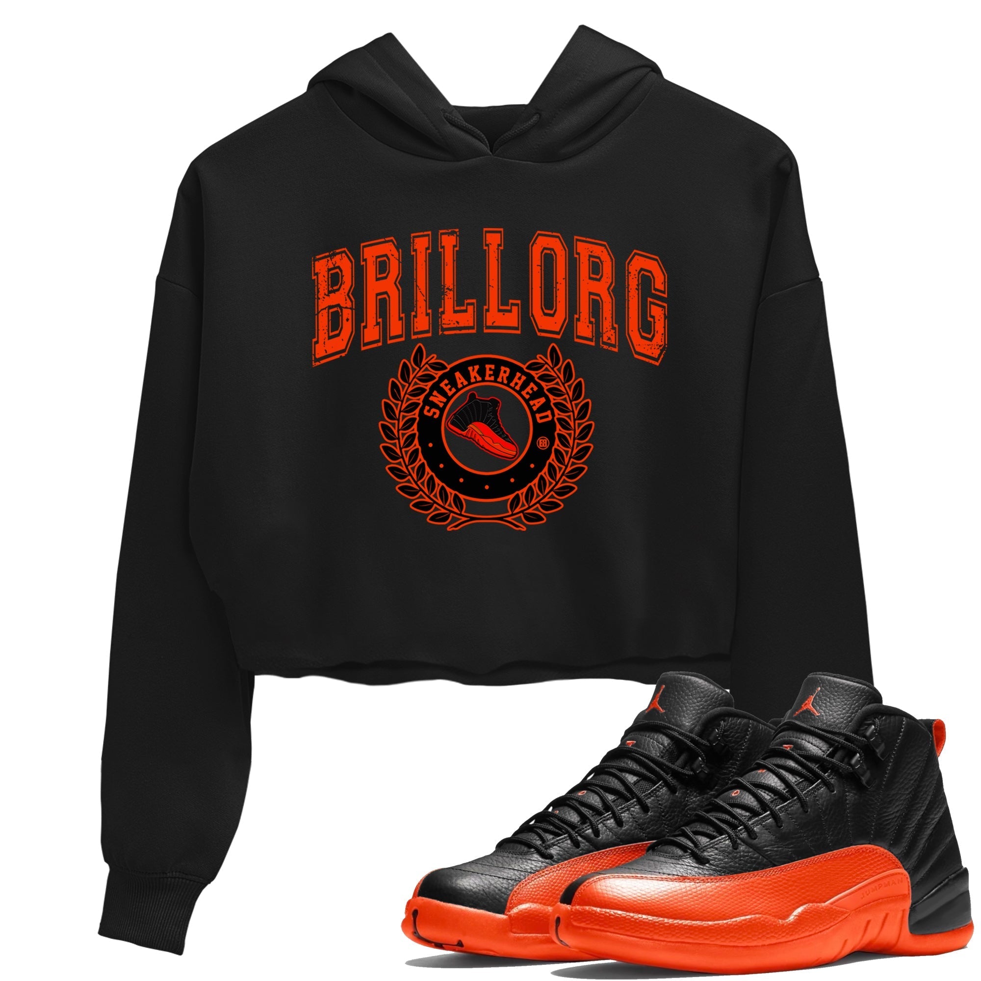 Air Jordan 12 Brilliant Orange Sneaker Match Tees Sneaker Letter Streetwear Sneaker Shirt Air Jordan 12 Orange Sneaker Release Tees Women's Shirts Black 1