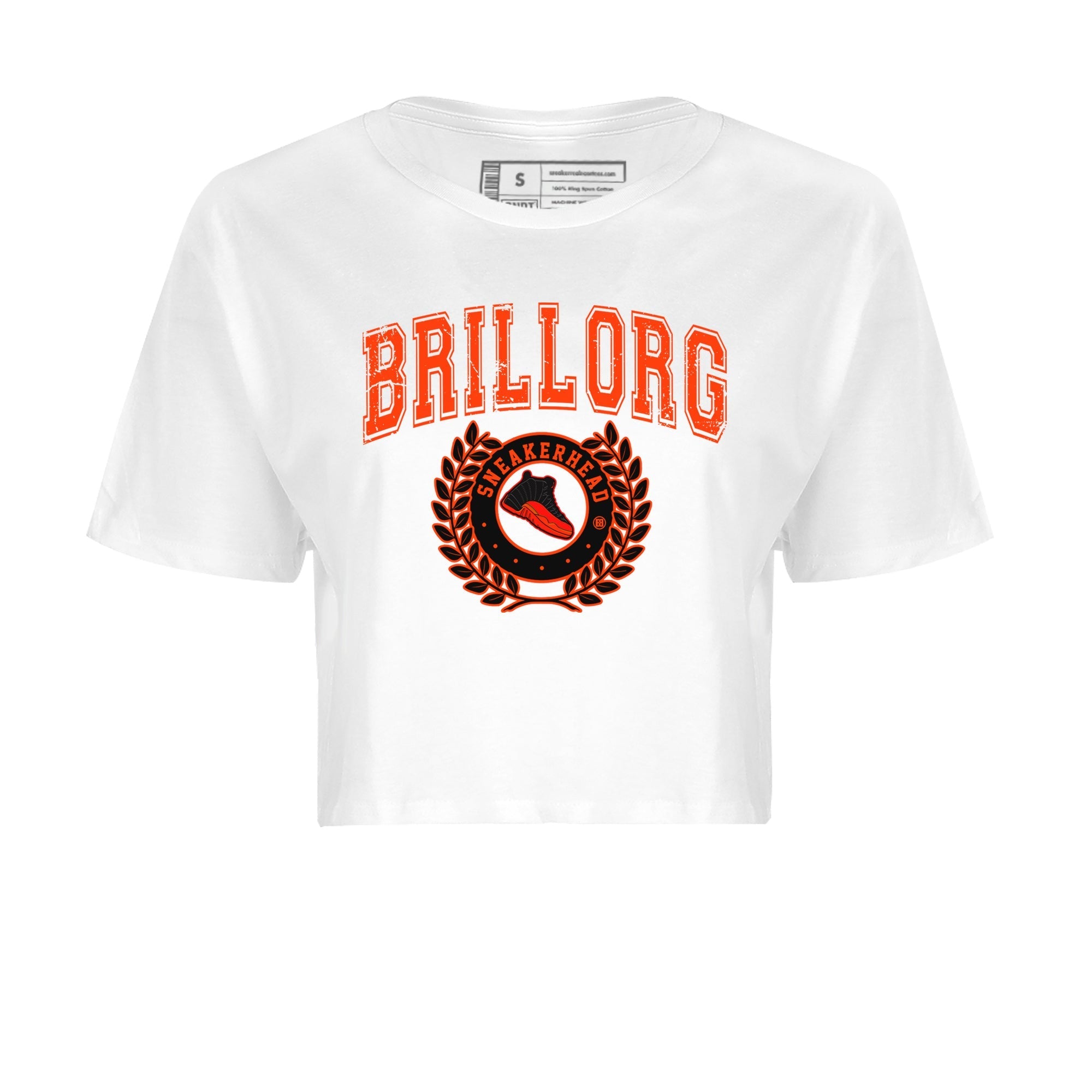 Air Jordan 12 Brilliant Orange Sneaker Match Tees Sneaker Letter Streetwear Sneaker Shirt Air Jordan 12 Orange Sneaker Release Tees Women's Shirts White 2