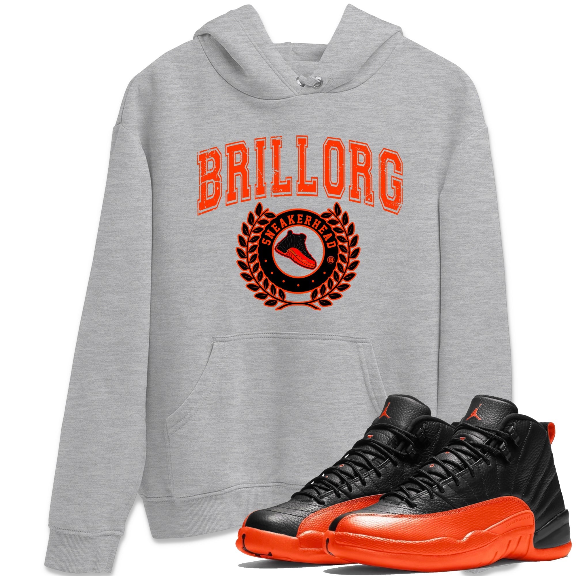 Air Jordan 12 Brilliant Orange Sneaker Match Tees Sneaker Letter Streetwear Sneaker Shirt Air Jordan 12 Orange Sneaker Release Tees Unisex Shirts Heather Grey 1