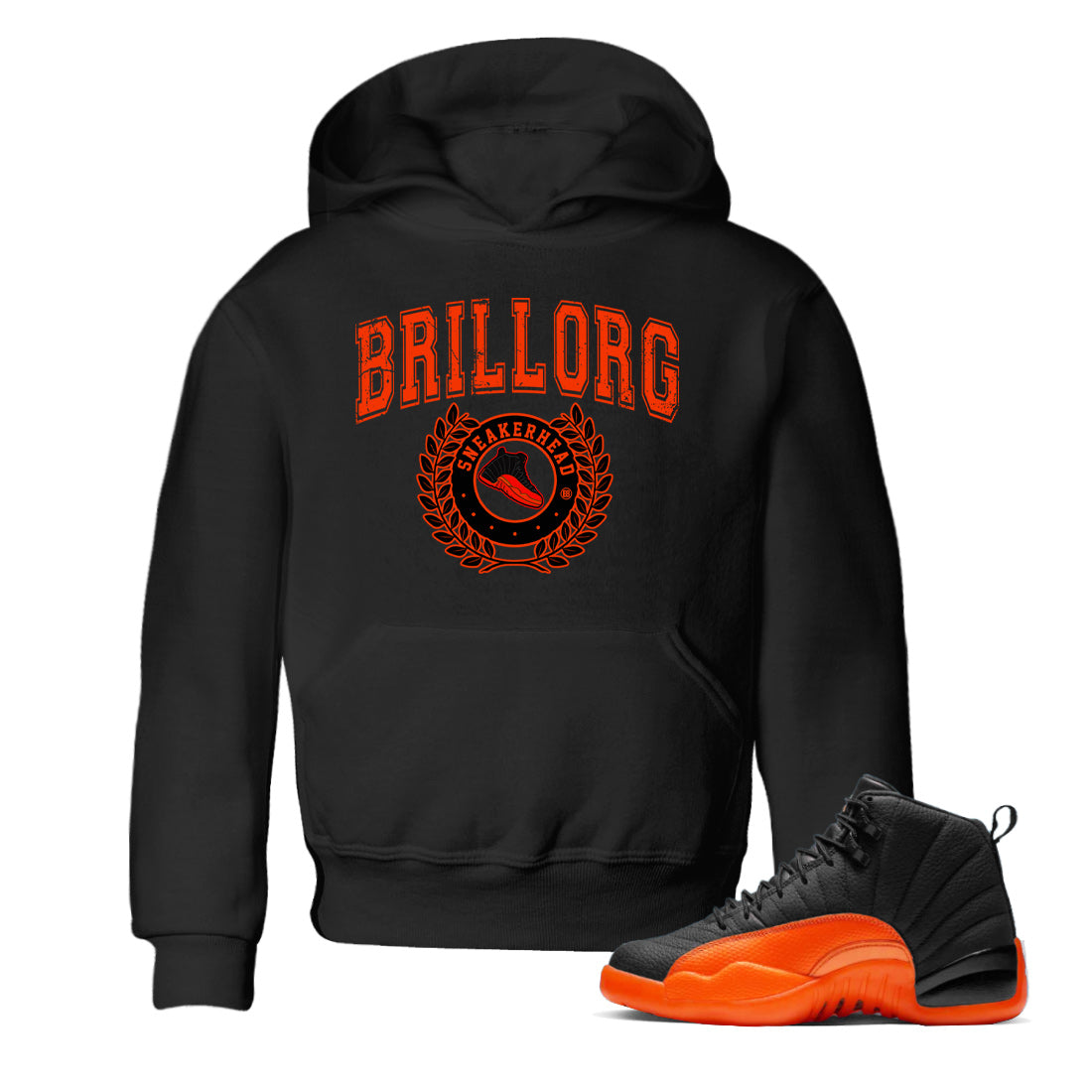 Air Jordan 12 Brilliant Orange Sneaker Match Tees Sneaker Letter Streetwear Sneaker Shirt Air Jordan 12 Orange Sneaker Release Tees Kids Shirts Black 1