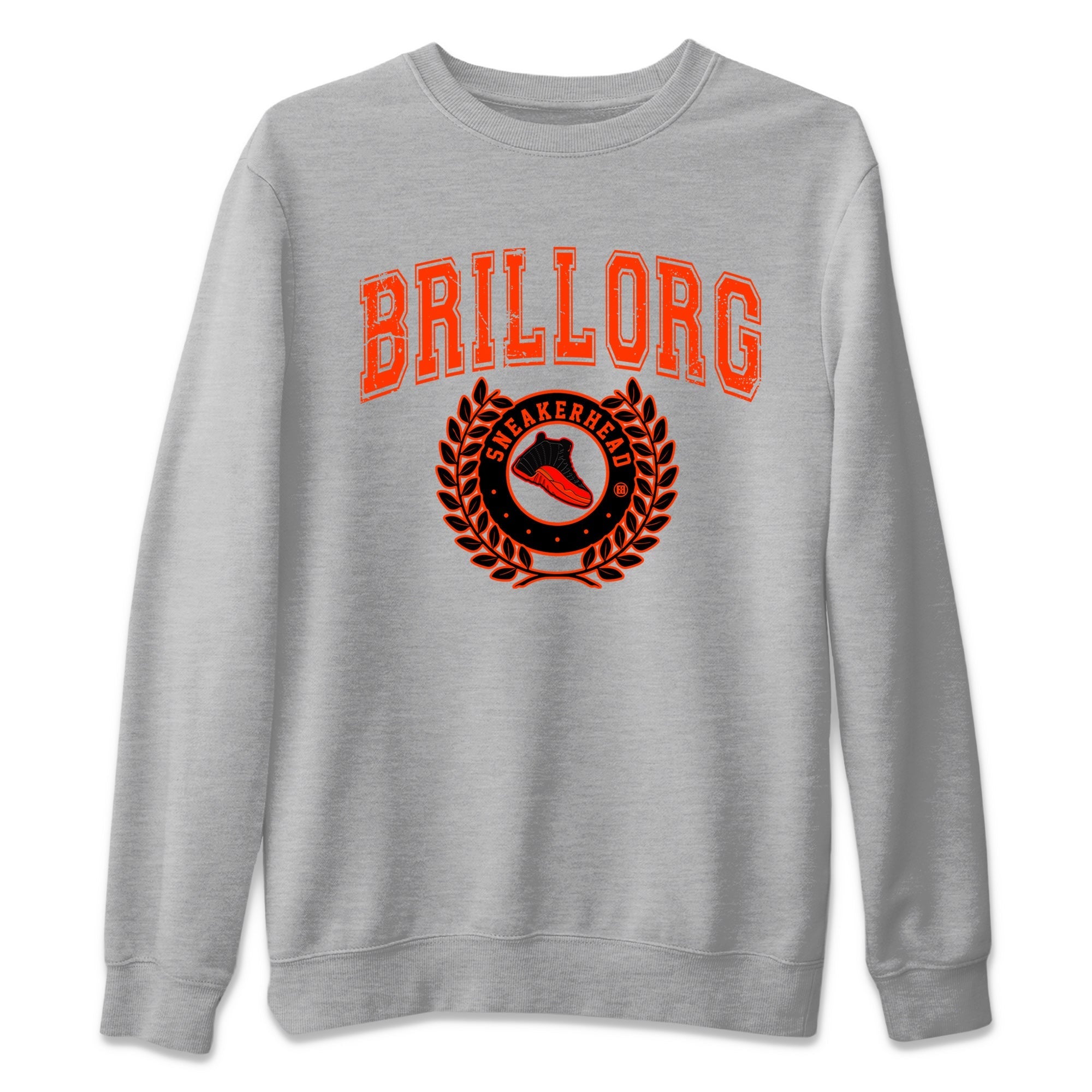 Air Jordan 12 Brilliant Orange Sneaker Match Tees Sneaker Letter Streetwear Sneaker Shirt Air Jordan 12 Orange Sneaker Release Tees Unisex Shirts Heather Grey 2