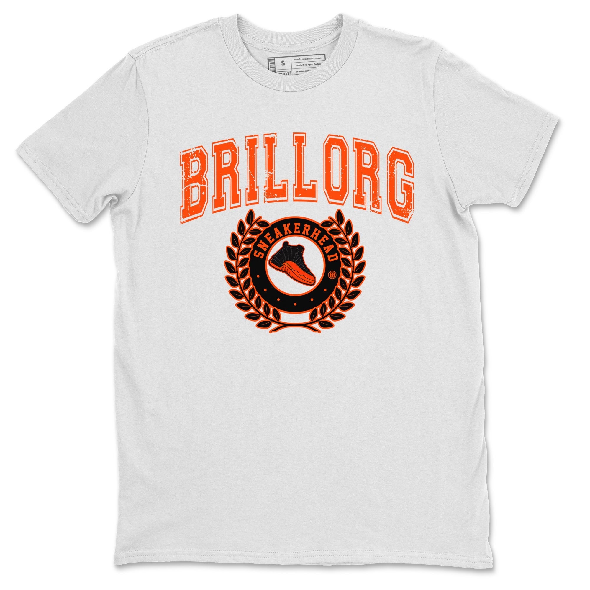 Air Jordan 12 Brilliant Orange Sneaker Match Tees Sneaker Letter Streetwear Sneaker Shirt Air Jordan 12 Orange Sneaker Release Tees Unisex Shirts White 2