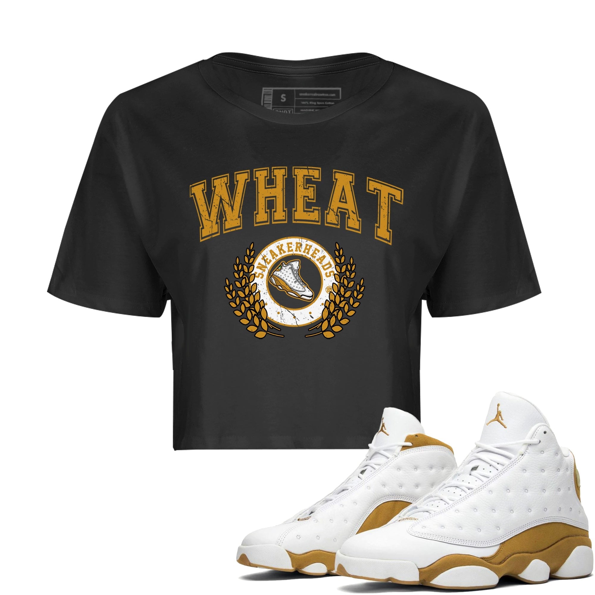 Jordan Retro 13 Wheat Sneaker Matching Tee Sneaker Letter Streetwear Sneaker Shirt Air Jordan 13 Wheat Sneaker Release Tees Women's Shirts Black 1