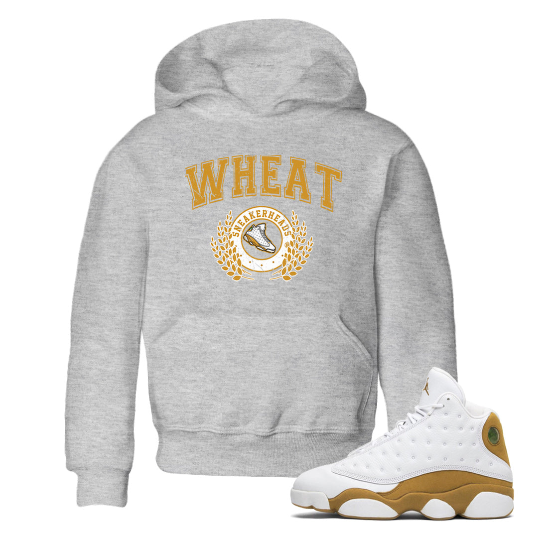 Jordan Retro 13 Wheat Sneaker Matching Tee Sneaker Letter Streetwear Sneaker Shirt Air Jordan 13 Wheat Sneaker Release Tees Kids Shirts Heather Grey 1