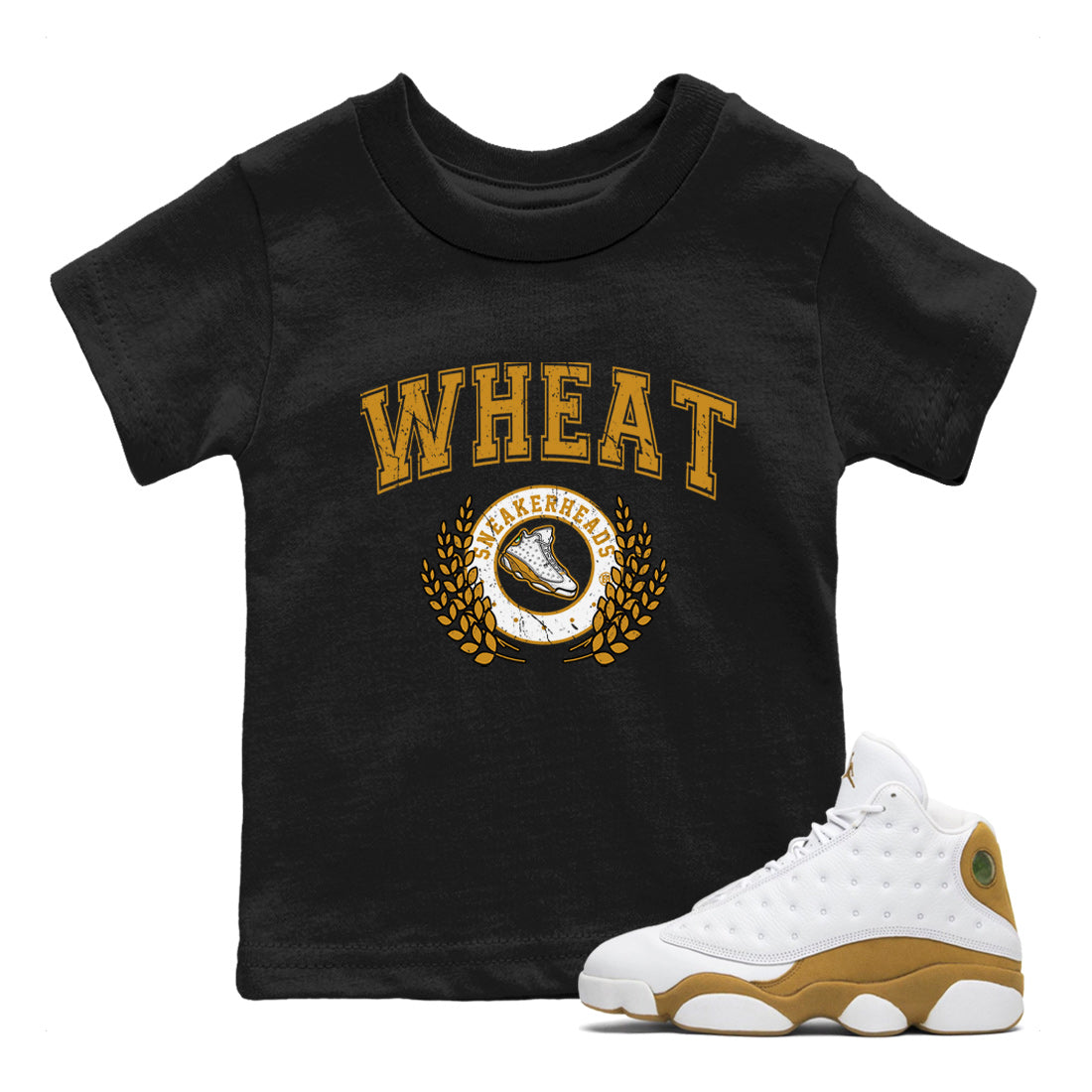 Jordan Retro 13 Wheat Sneaker Matching Tee Sneaker Letter Streetwear Sneaker Shirt Air Jordan 13 Wheat Sneaker Release Tees Kids Shirts Black 1
